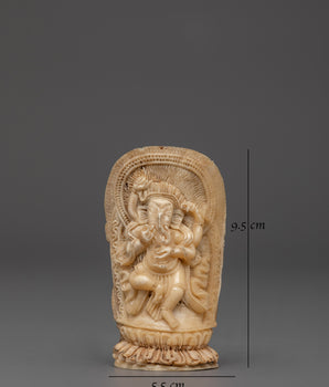 Handcarved Ganesh Bone Statue | Hindu Deity Ganesha Sculpture