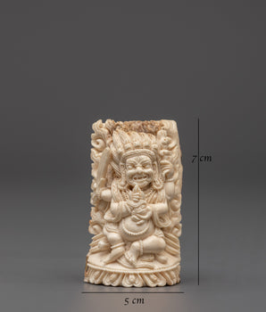 Handcarved Tantric Mahakala Bone Sculpture | Buddhist Protector Deity