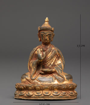 Handcrafted Gold Plated Karmapa Statue | Sacred Meditation Figurine