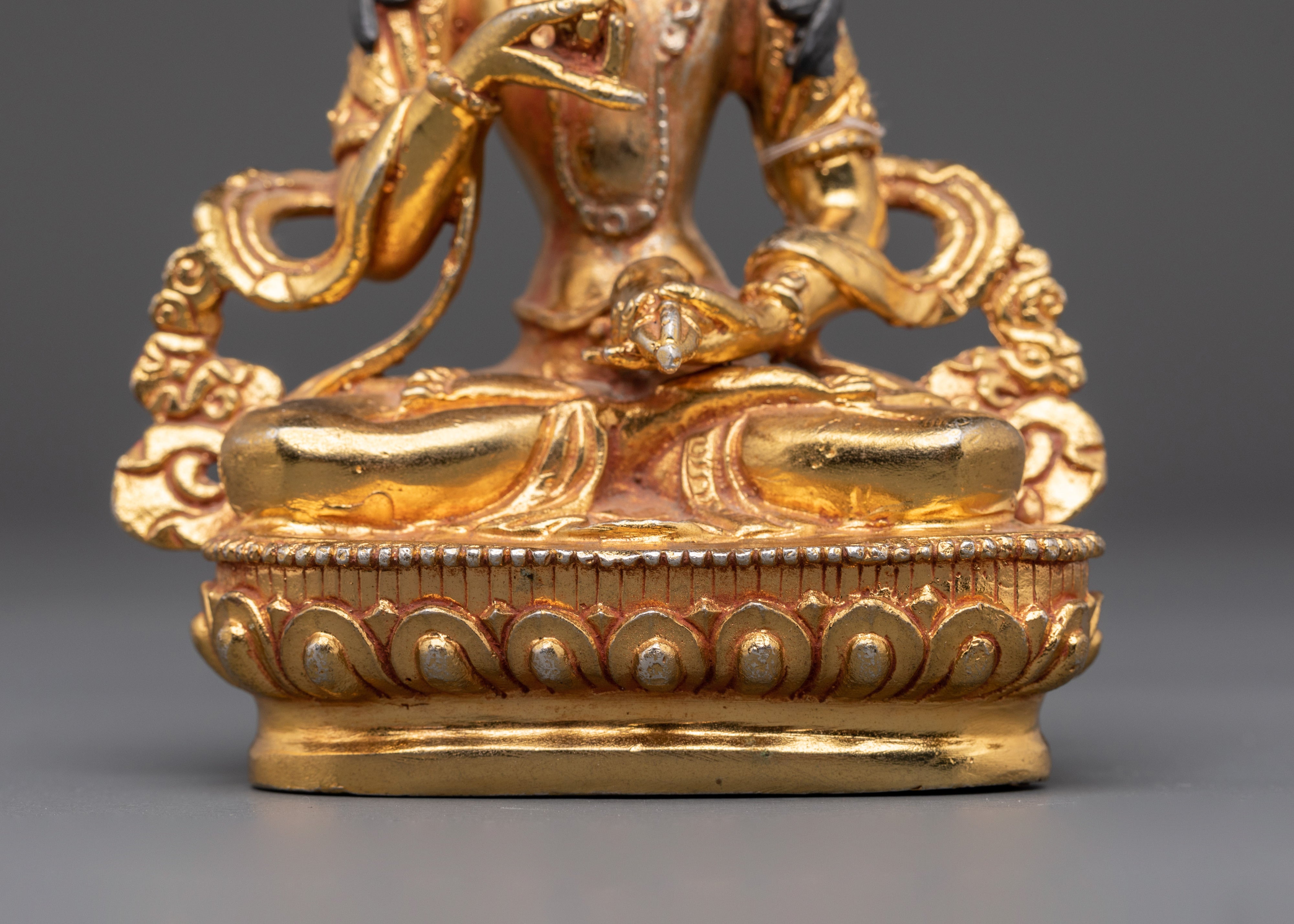 Tibetan Gold Plated Vajrasattva Statue | Buddhist Purification Sculpture