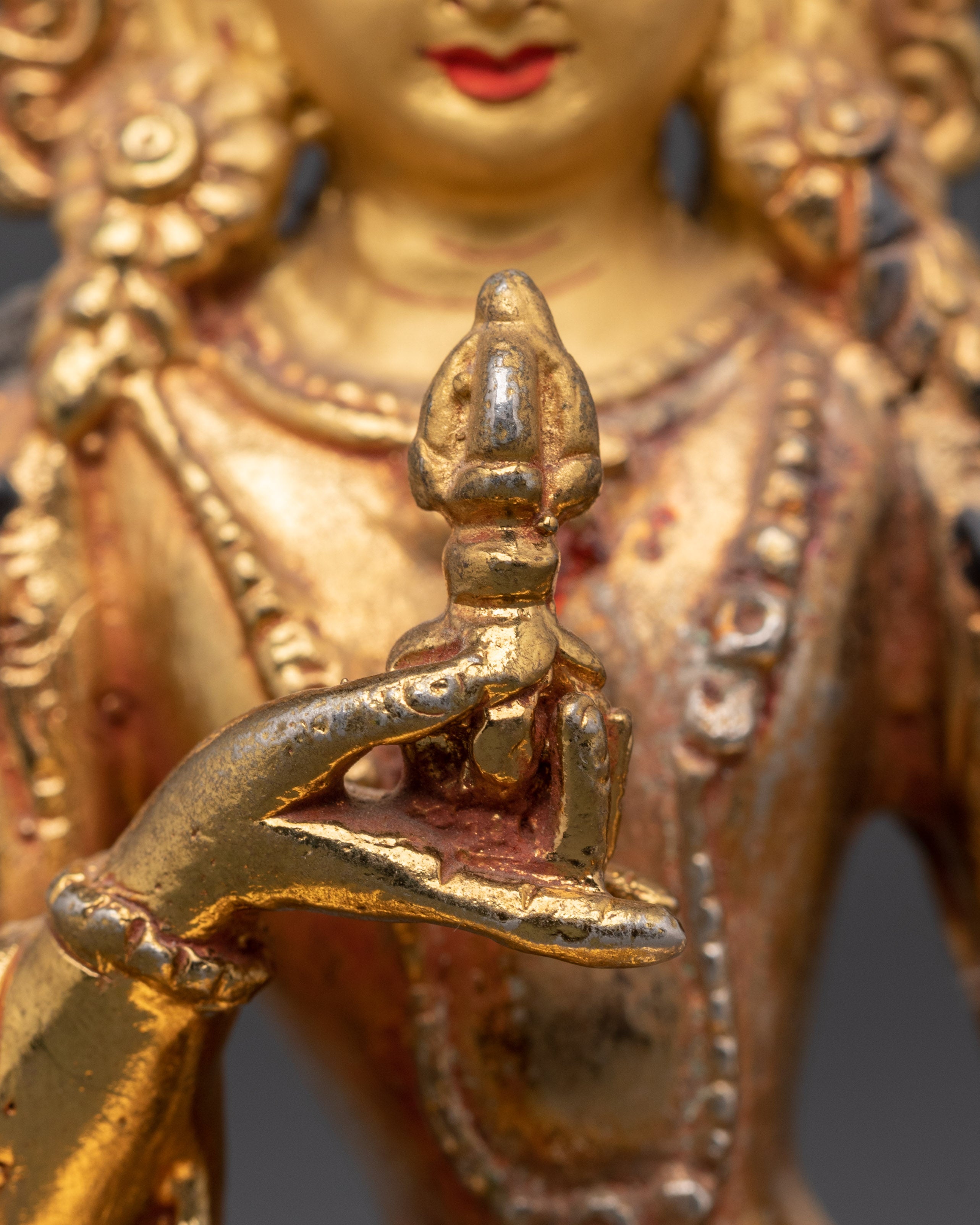 Tibetan Gold Plated Vajrasattva Statue | Buddhist Purification Sculpture
