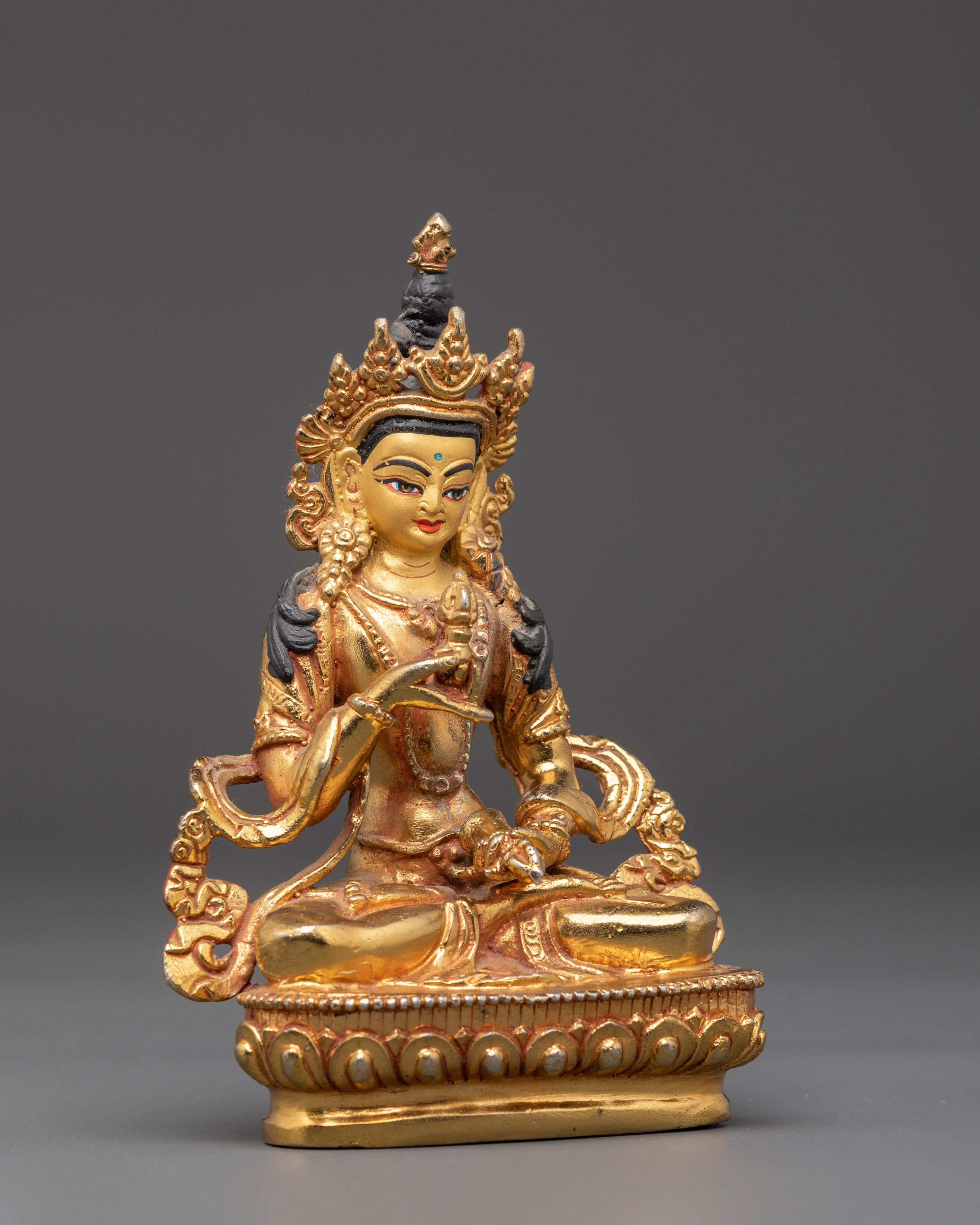 Tibetan Gold Plated Vajrasattva Statue | Buddhist Purification Sculpture