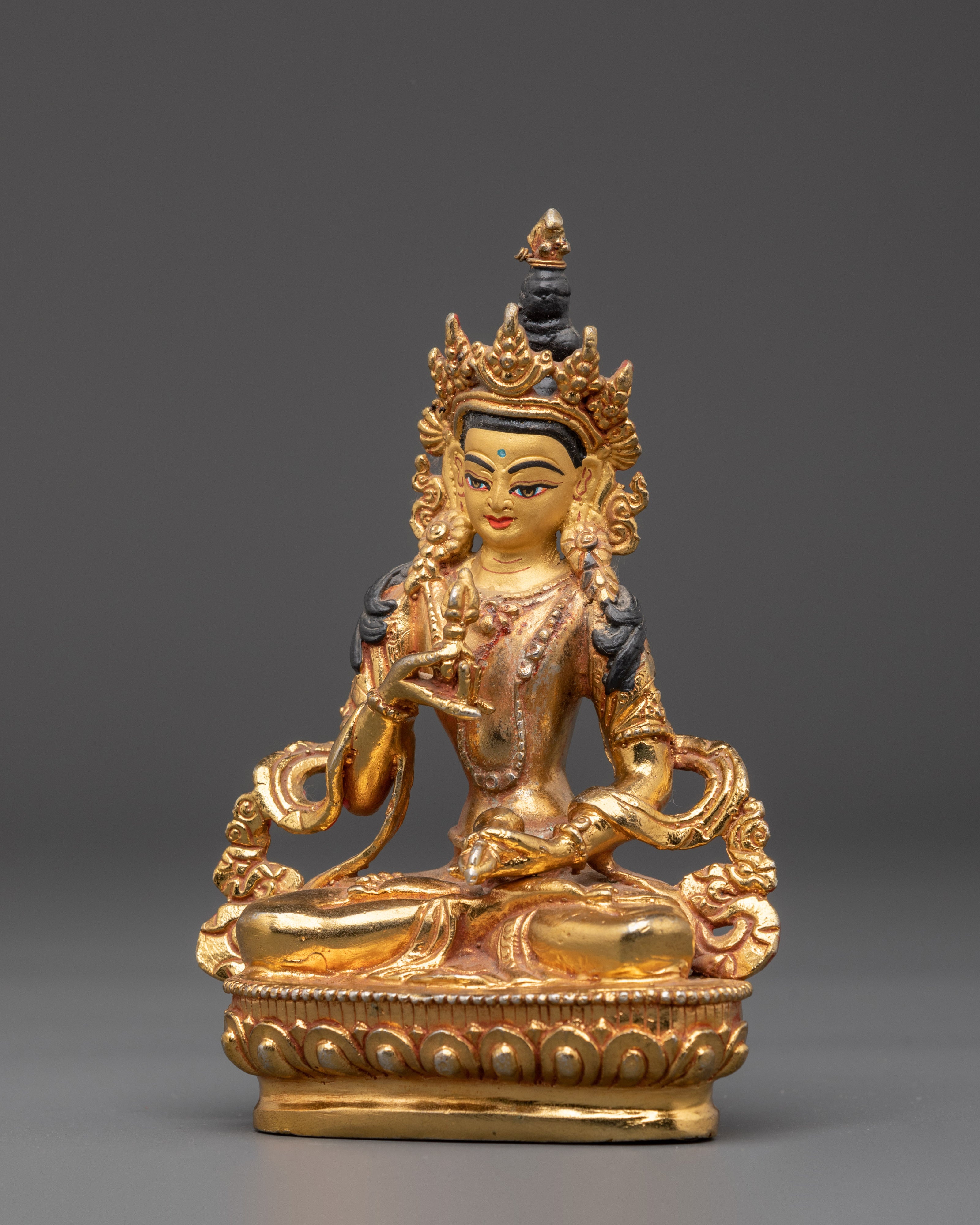 Tibetan Gold Plated Vajrasattva Statue | Buddhist Purification Sculpture