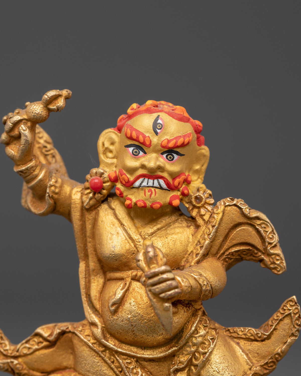 Sacred Protector Deity Dorje Drollo Statue | Tibetan Guardian Sculpture