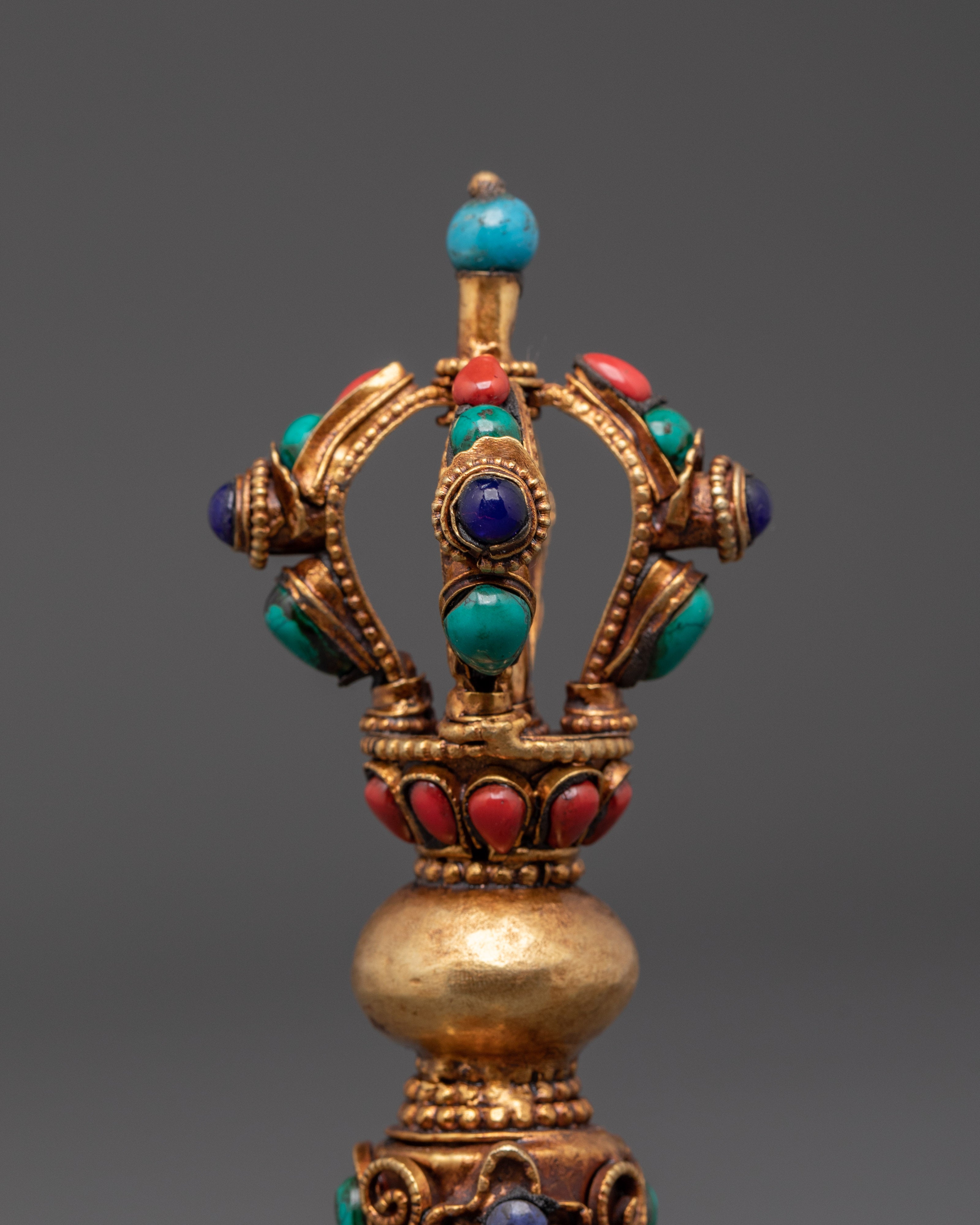Kartika Knife for Buddhist Ritual | Ritual Knife with Coral and Turquoise