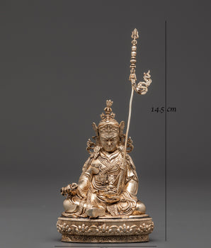 Silver Plated Padmakara Statue | Tibetan Vajra Master