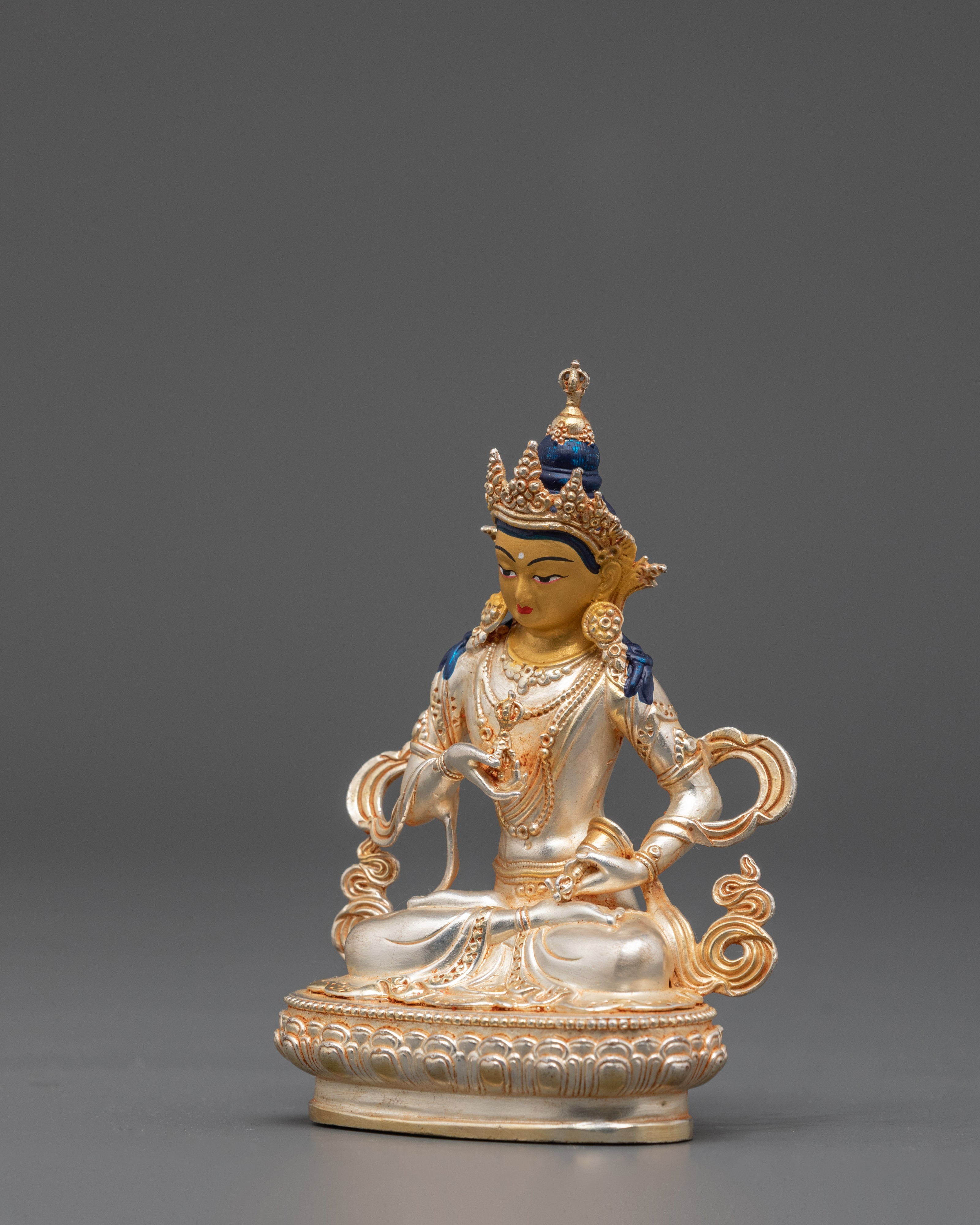 Divine Purification Icon Vajrasattva Statue | Gold and Silver Plated Copper Figure