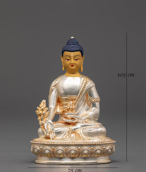 Silver Plated Medicine Buddha | Healing Buddhist Figurine
