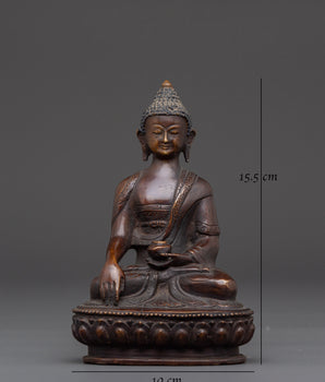 Enlightenment Buddha Shakyamuni | Oxidized Copper Buddha Statue