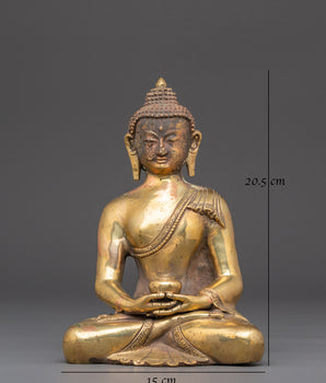 Gold Plated Amitabha Statue | Buddhist Deity Figurine