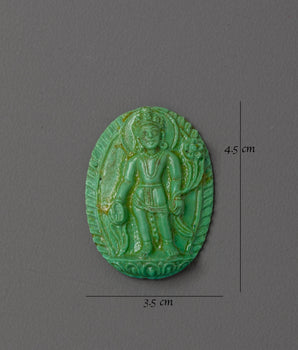 Compassionate Lord Lokeshwor Carving | Turquoise Buddhist Deity Stone Sculpture