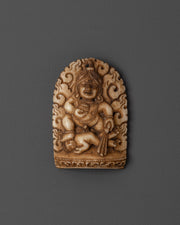 Hand-Carved Bone White Dzambhala Sculpture | Tibetan Buddhist Wealth Deity Art