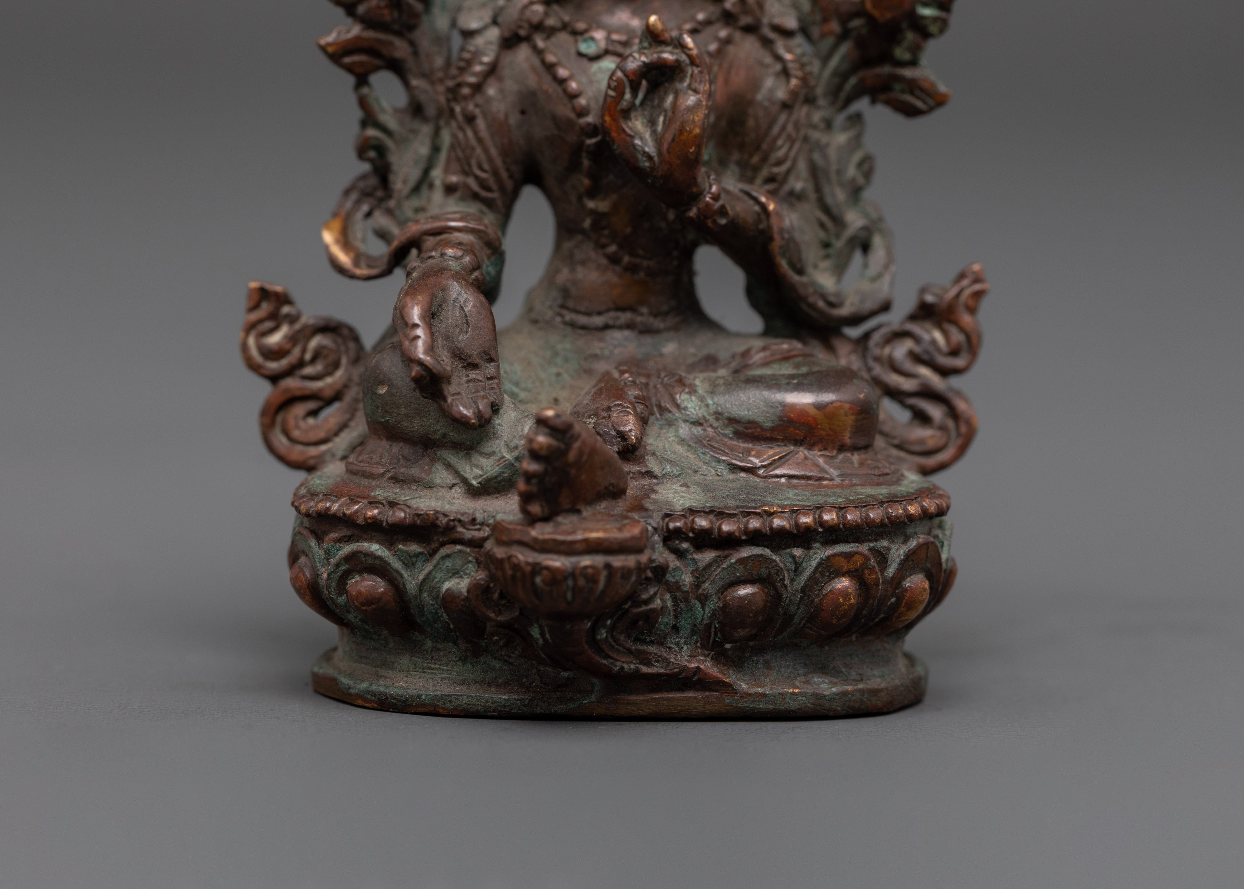 Oxidized Green Tara Decor Statue | Compassionate Diety
