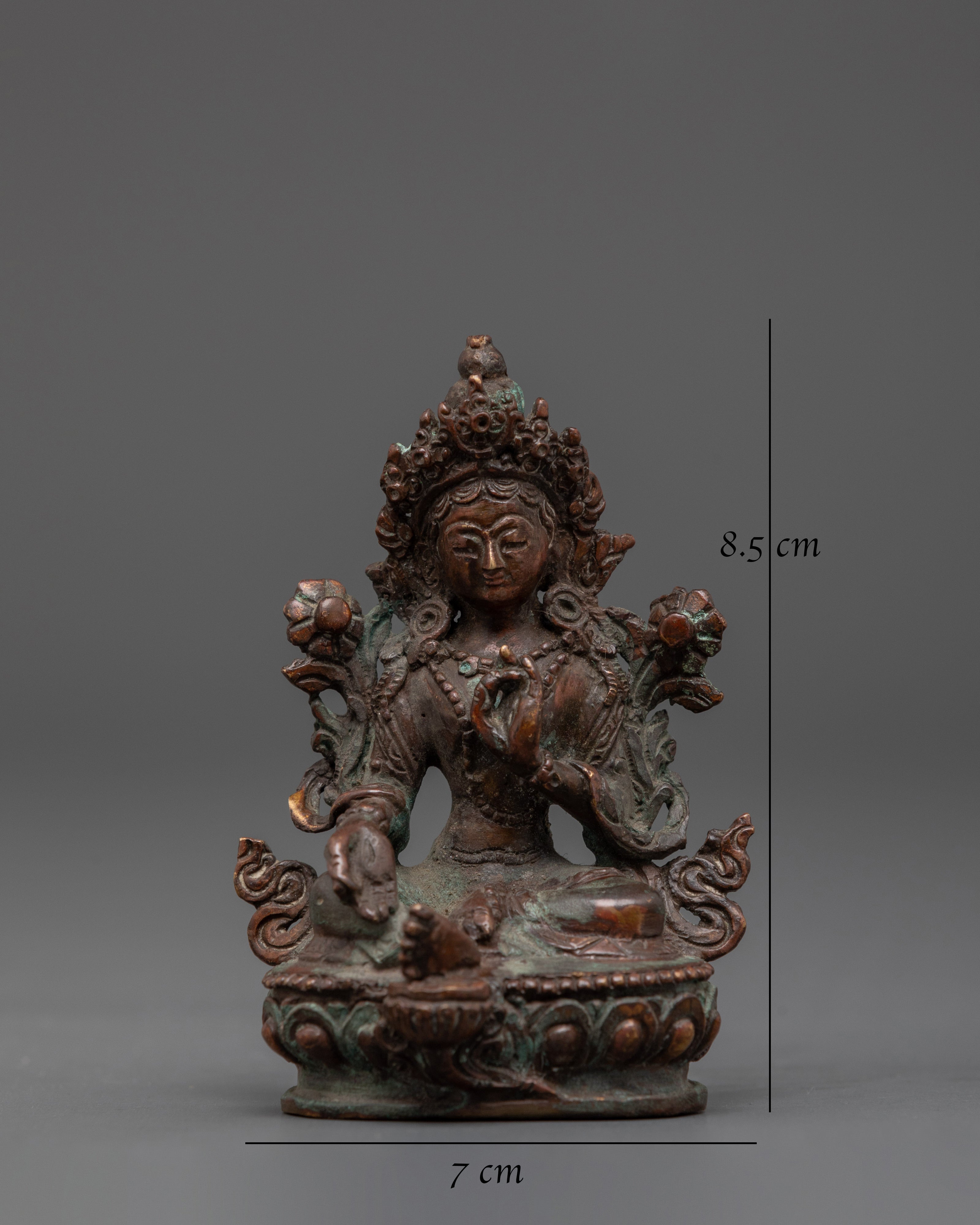 Oxidized Green Tara Decor Statue | Compassionate Diety