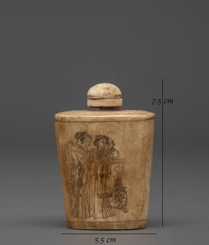 Ethically Sourced Buffalo Bone Snuff Bottle | Sacred Himalayan Altar