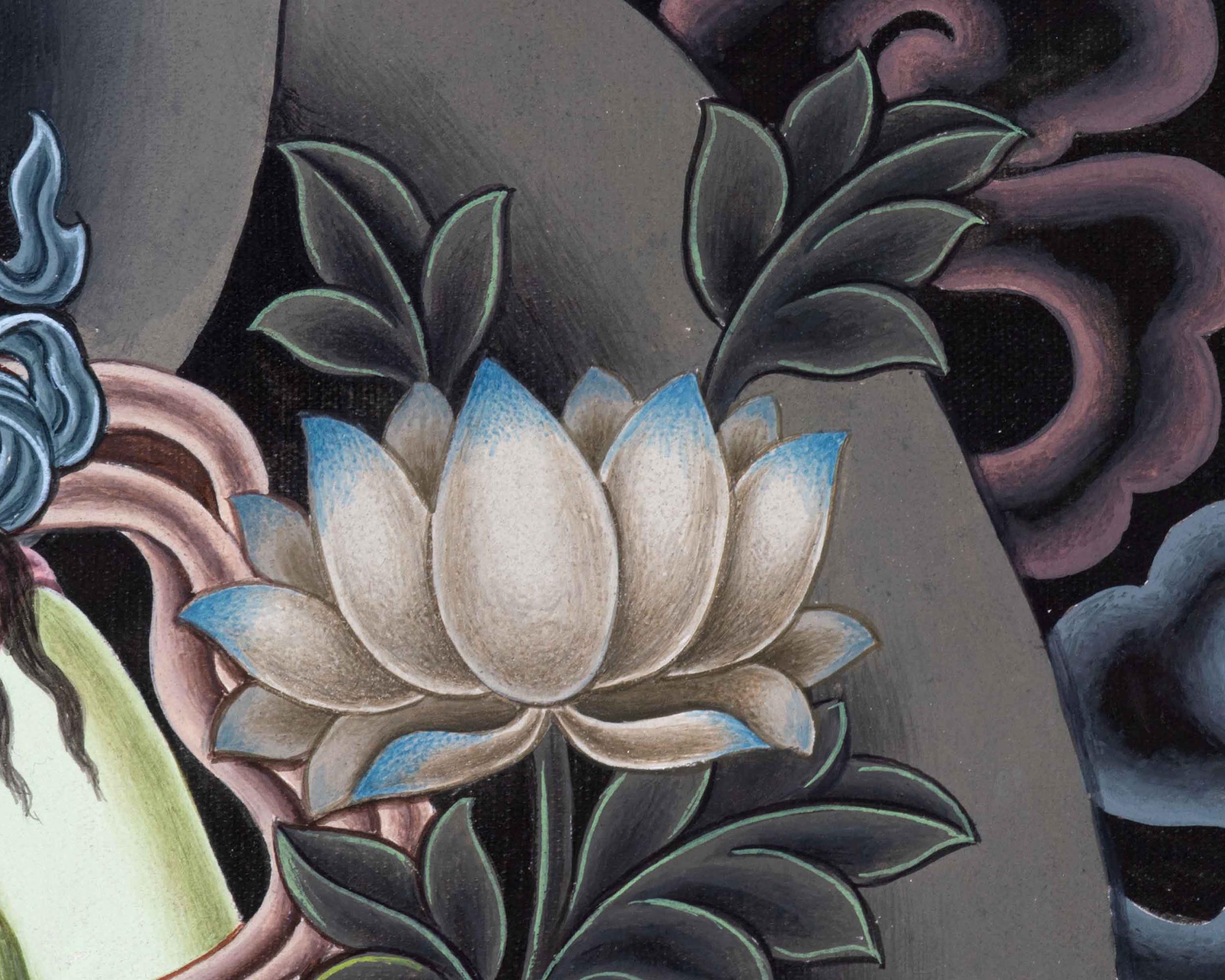 Mother Green Tara Thangka Print | Tibetan Buddhism Wall Décor | Digital Prints