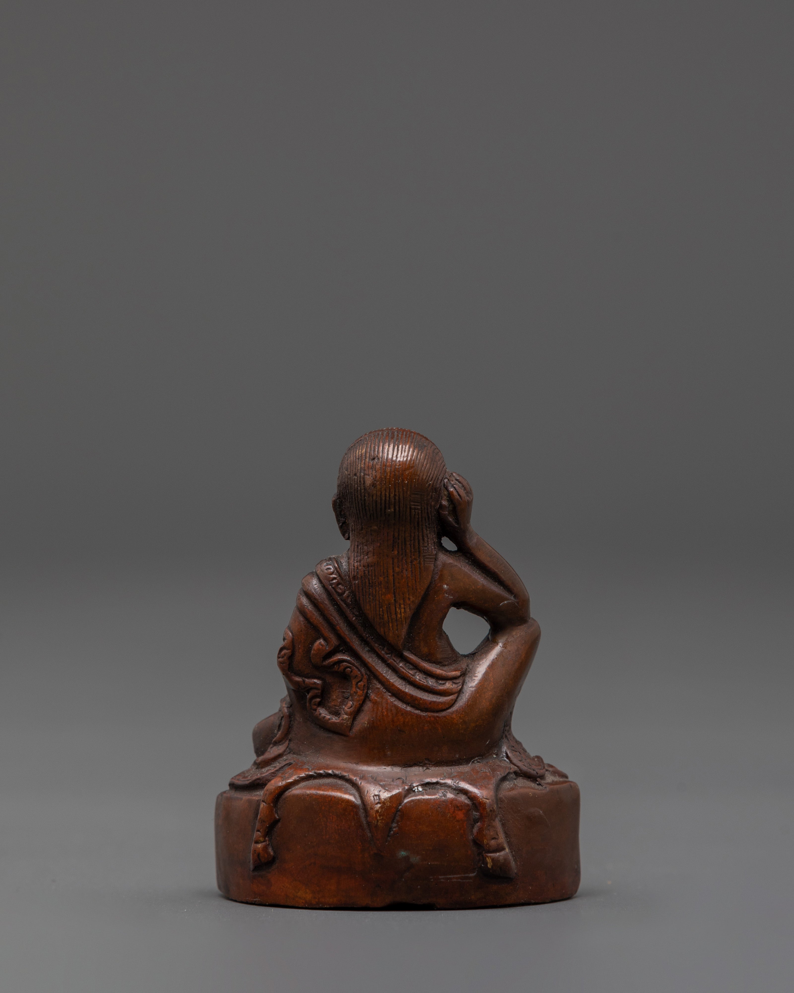 Buddhist Master Milarepa Statue | Tibetan Copper Meditation Figurine