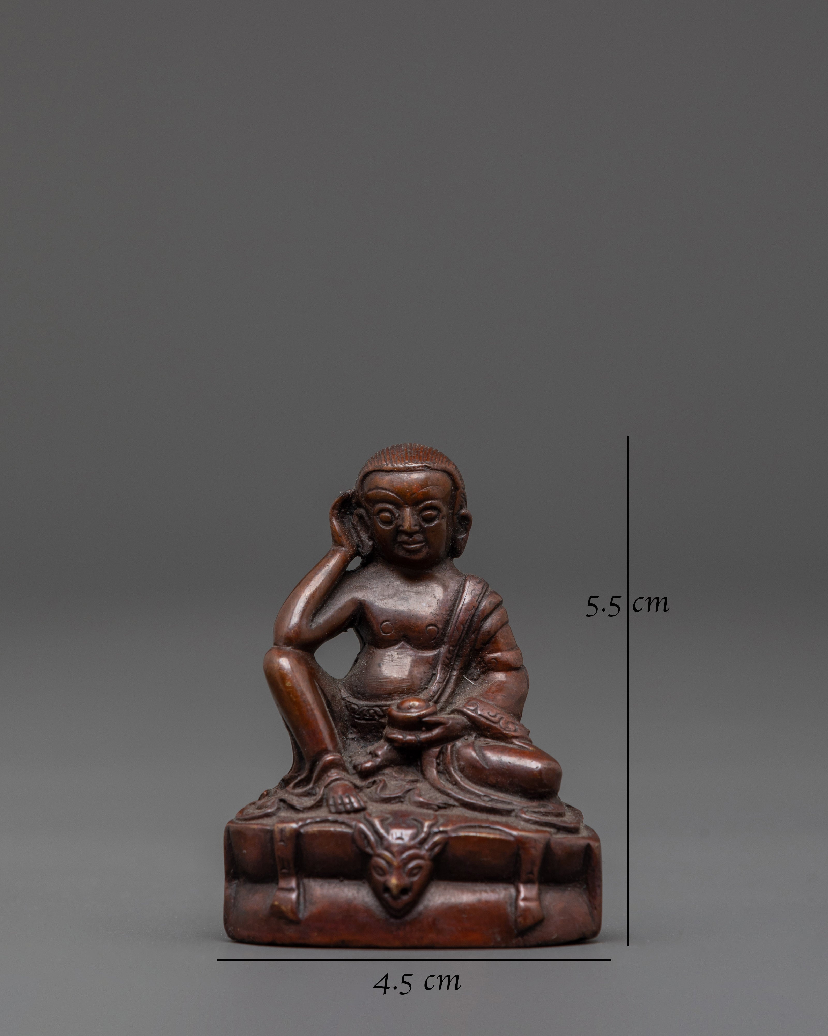 Buddhist Master Milarepa Statue | Tibetan Copper Meditation Figurine
