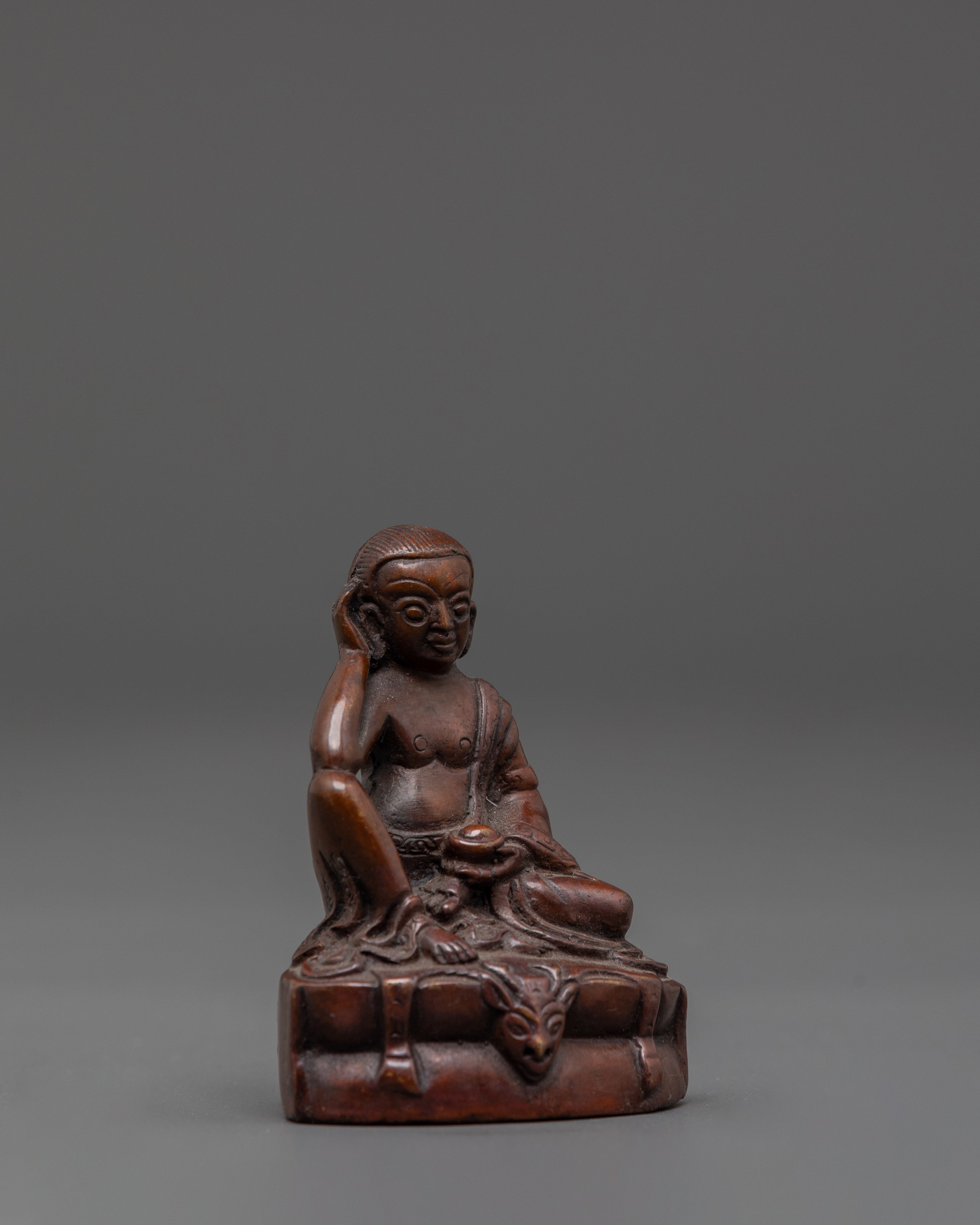 Buddhist Master Milarepa Statue | Tibetan Copper Meditation Figurine