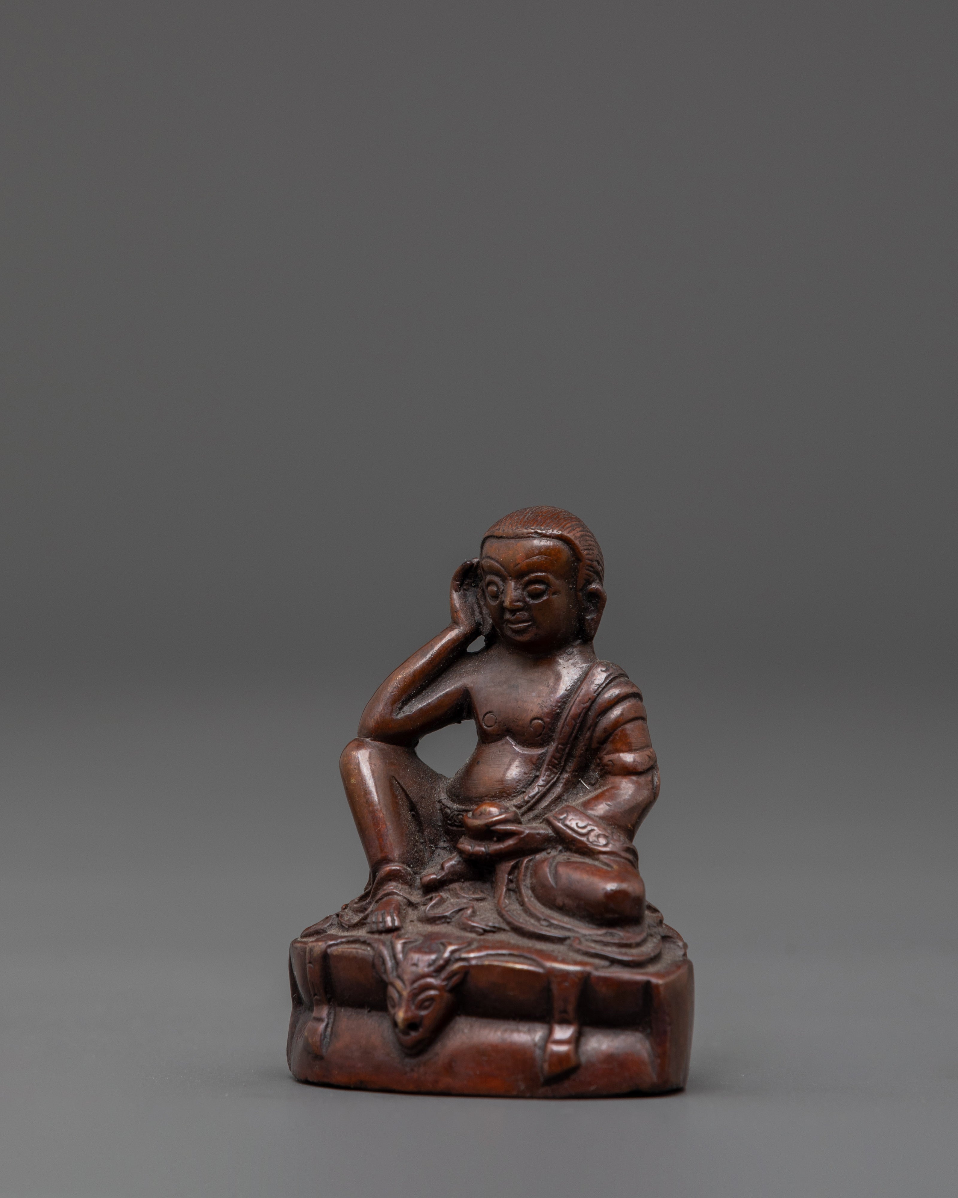 Buddhist Master Milarepa Statue | Tibetan Copper Meditation Figurine