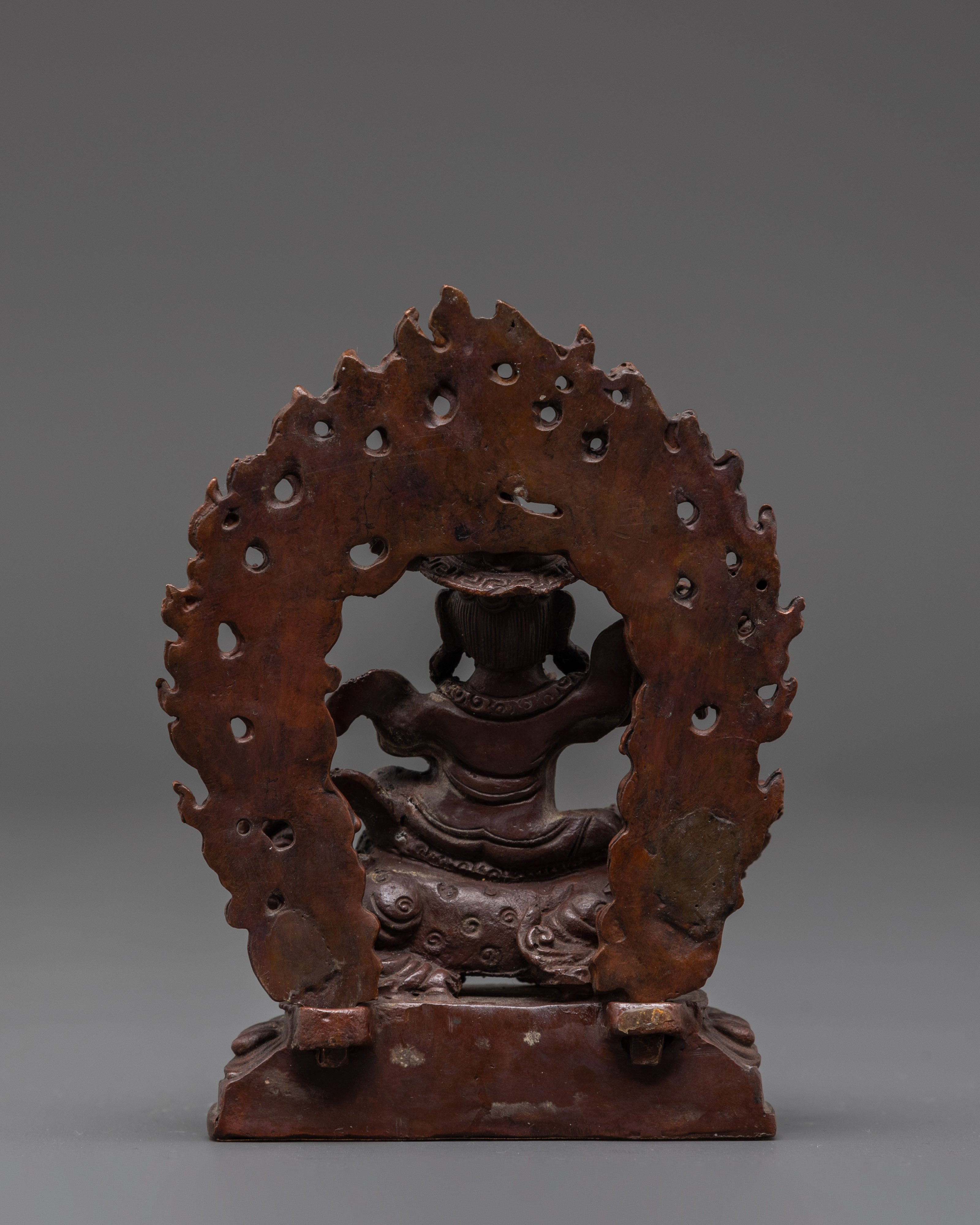 Dorje Legpa Protector Deity Statue | Tibetan Oxidized Copper Ritual Sculpture