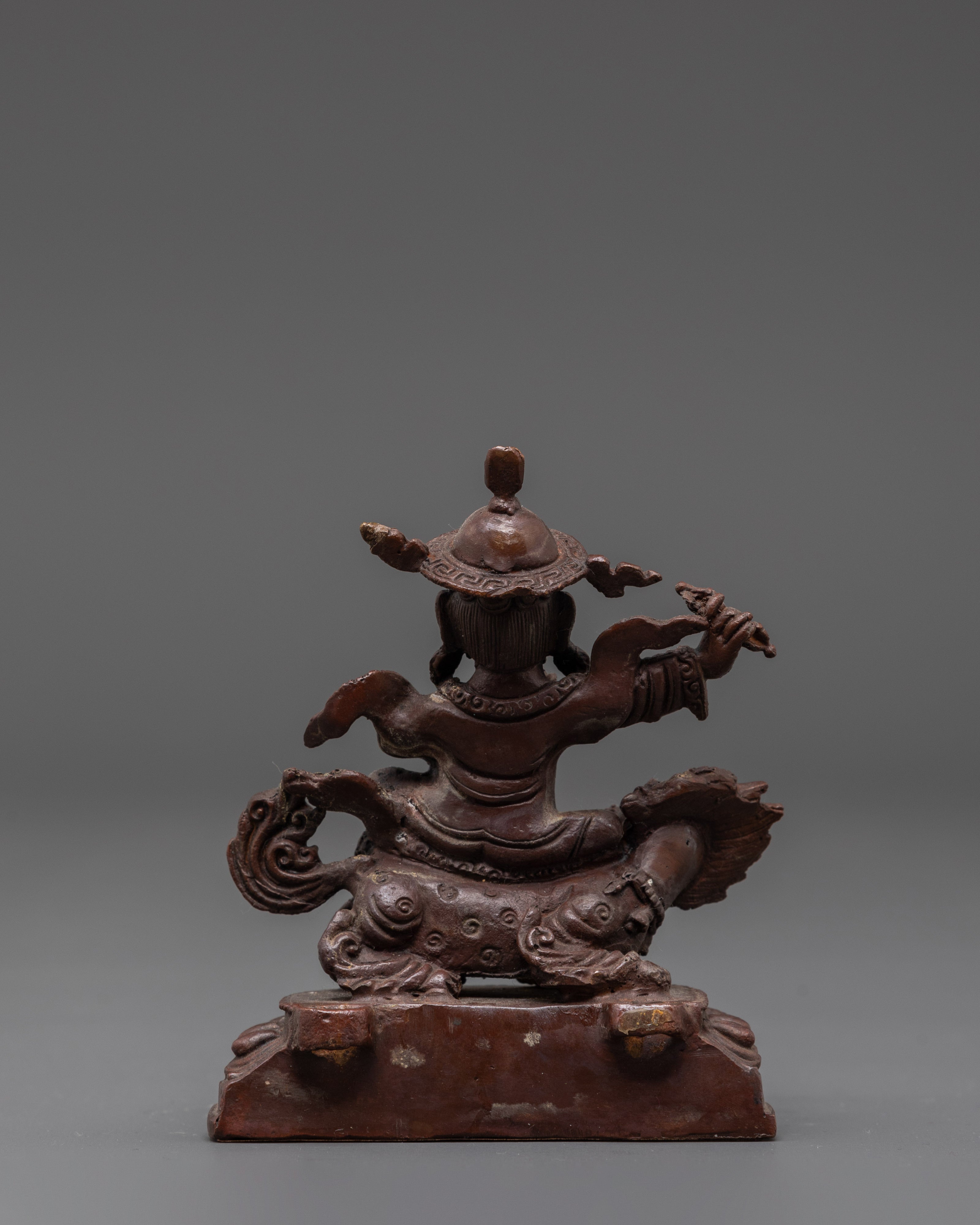 Dorje Legpa Protector Deity Statue | Tibetan Oxidized Copper Ritual Sculpture