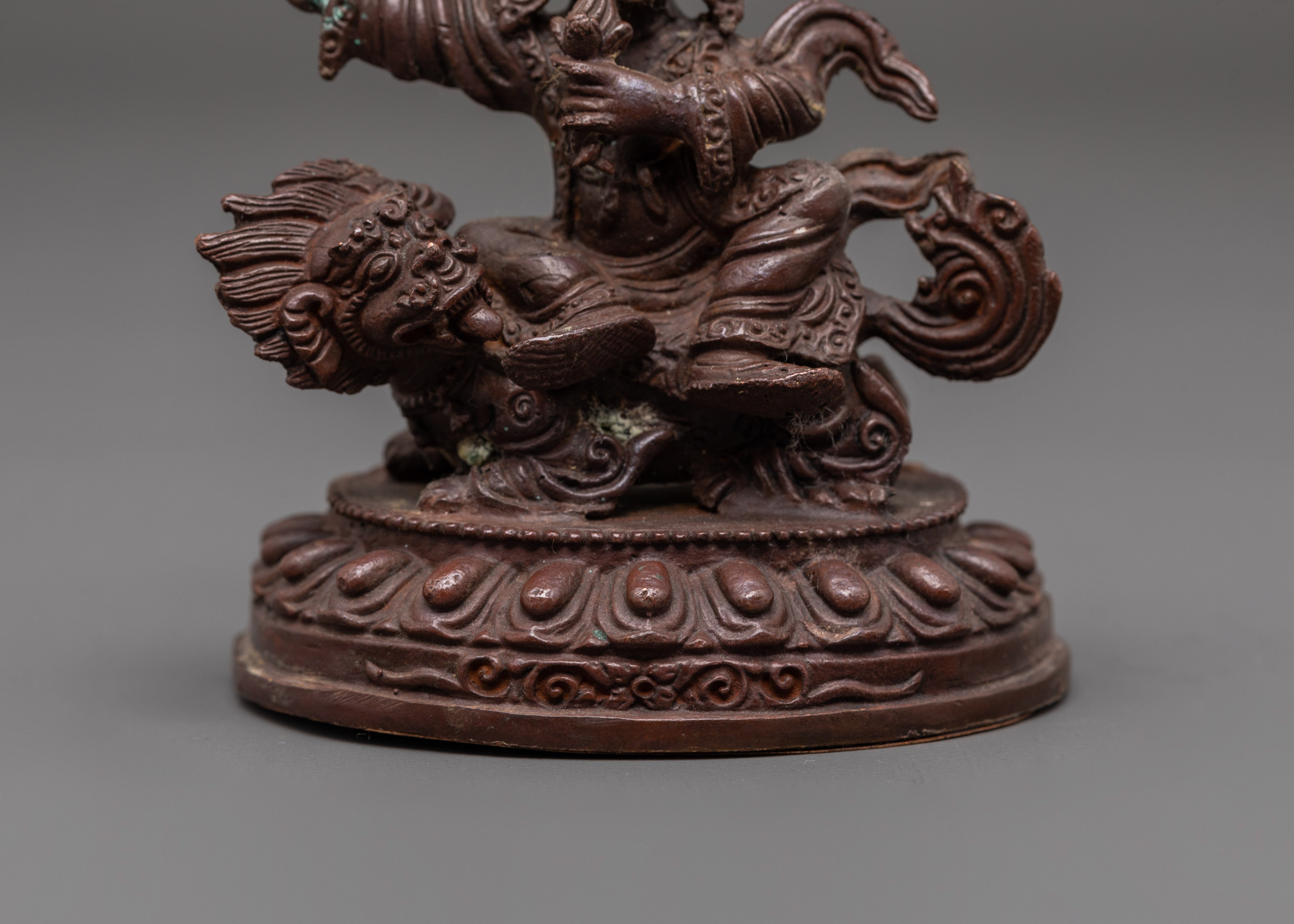 Dorje Legpa Protector Deity Statue | Tibetan Oxidized Copper Ritual Sculpture