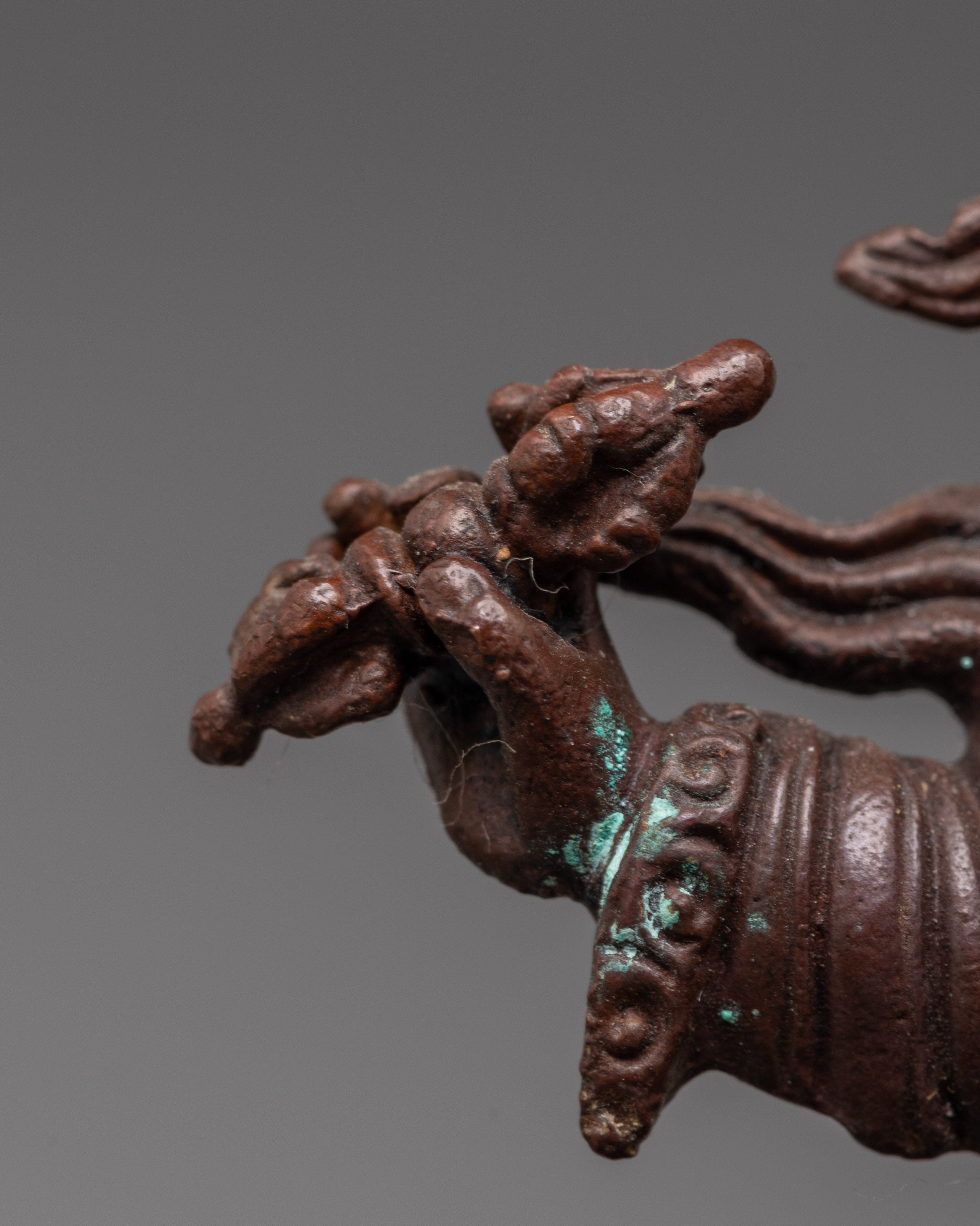 Dorje Legpa Protector Deity Statue | Tibetan Oxidized Copper Ritual Sculpture