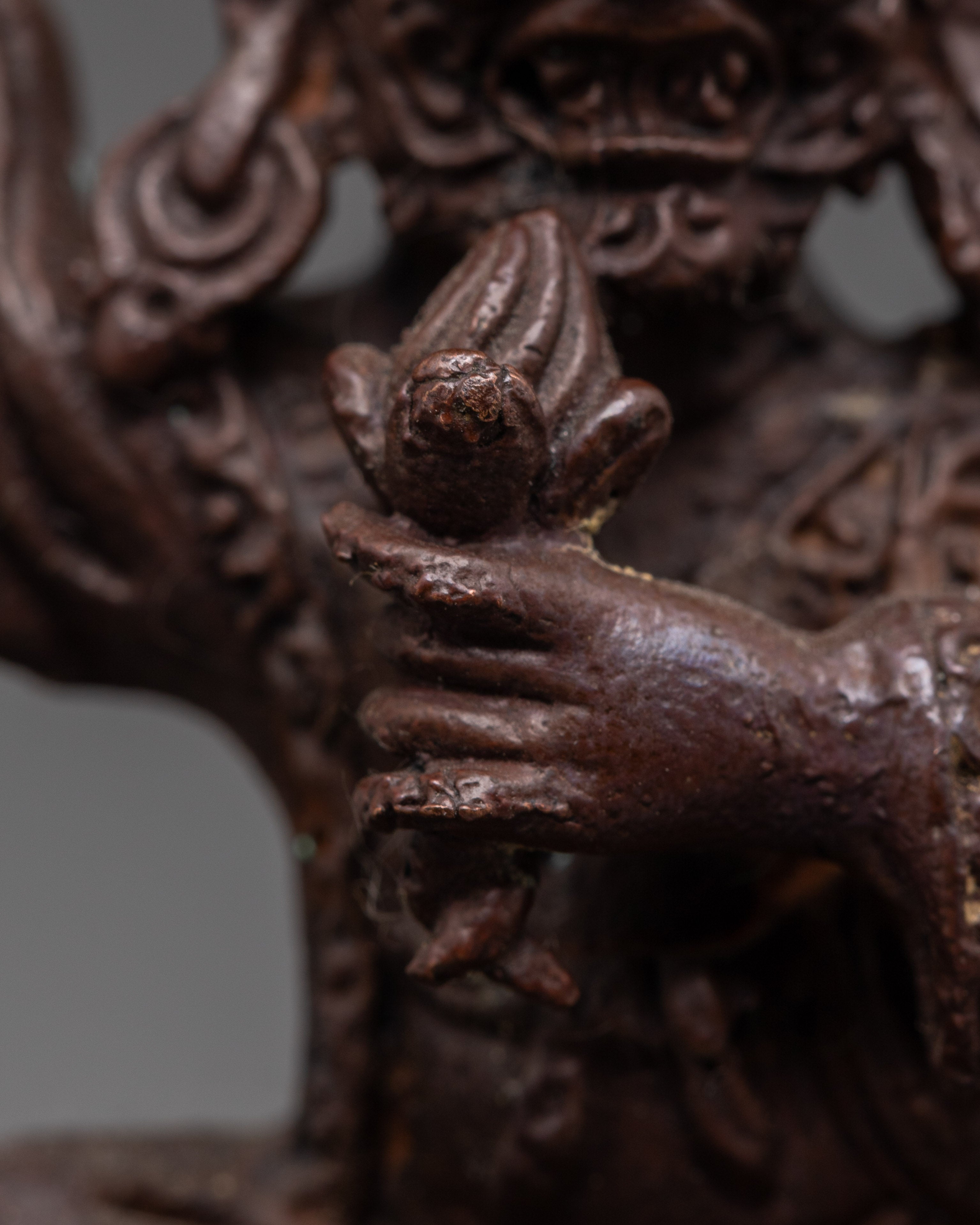 Dorje Legpa Protector Deity Statue | Tibetan Oxidized Copper Ritual Sculpture