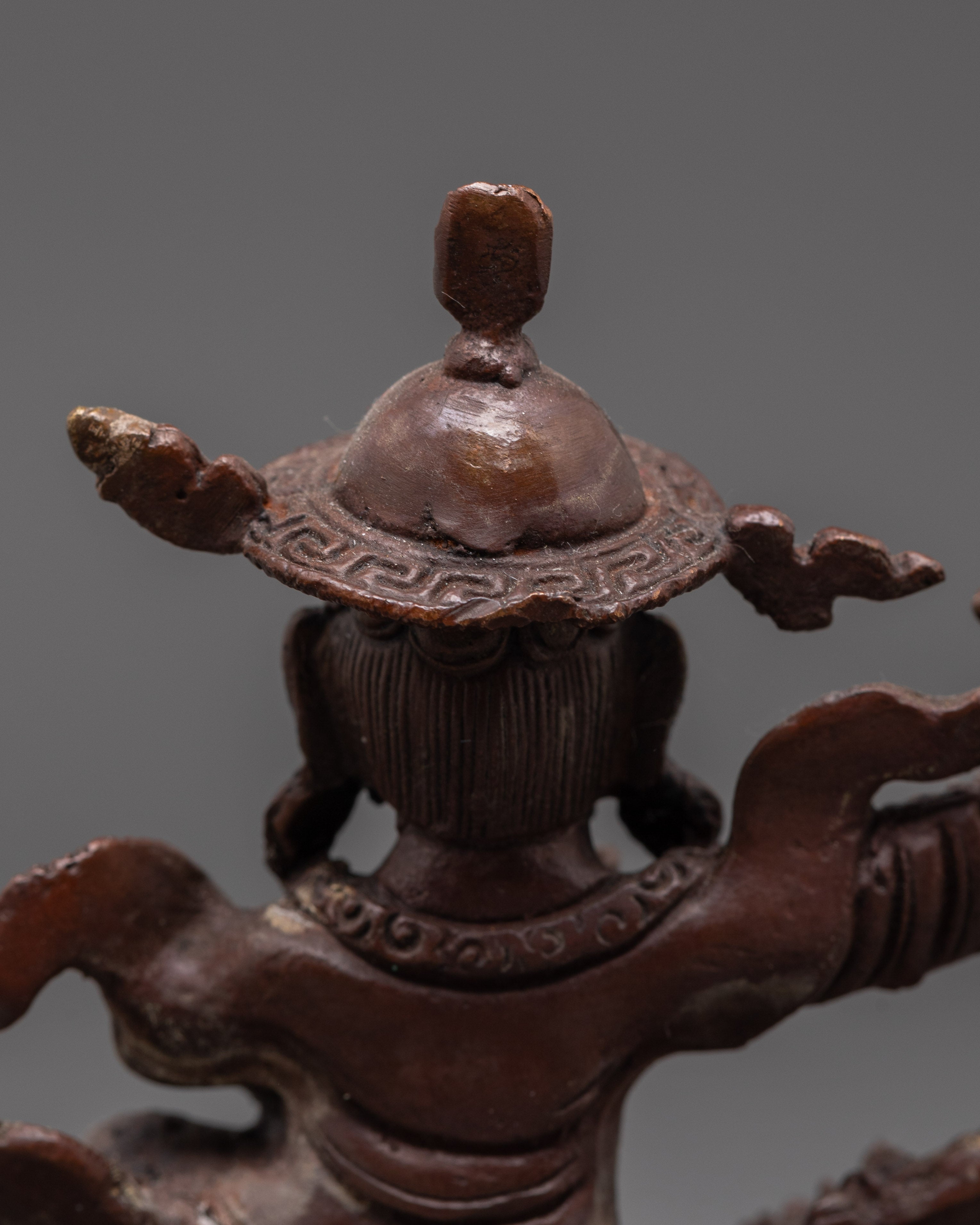 Dorje Legpa Protector Deity Statue | Tibetan Oxidized Copper Ritual Sculpture