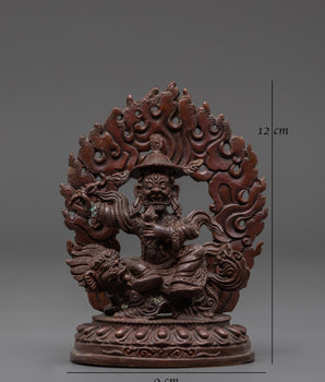 Dorje Legpa Protector Deity Statue | Tibetan Oxidized Copper Ritual Sculpture