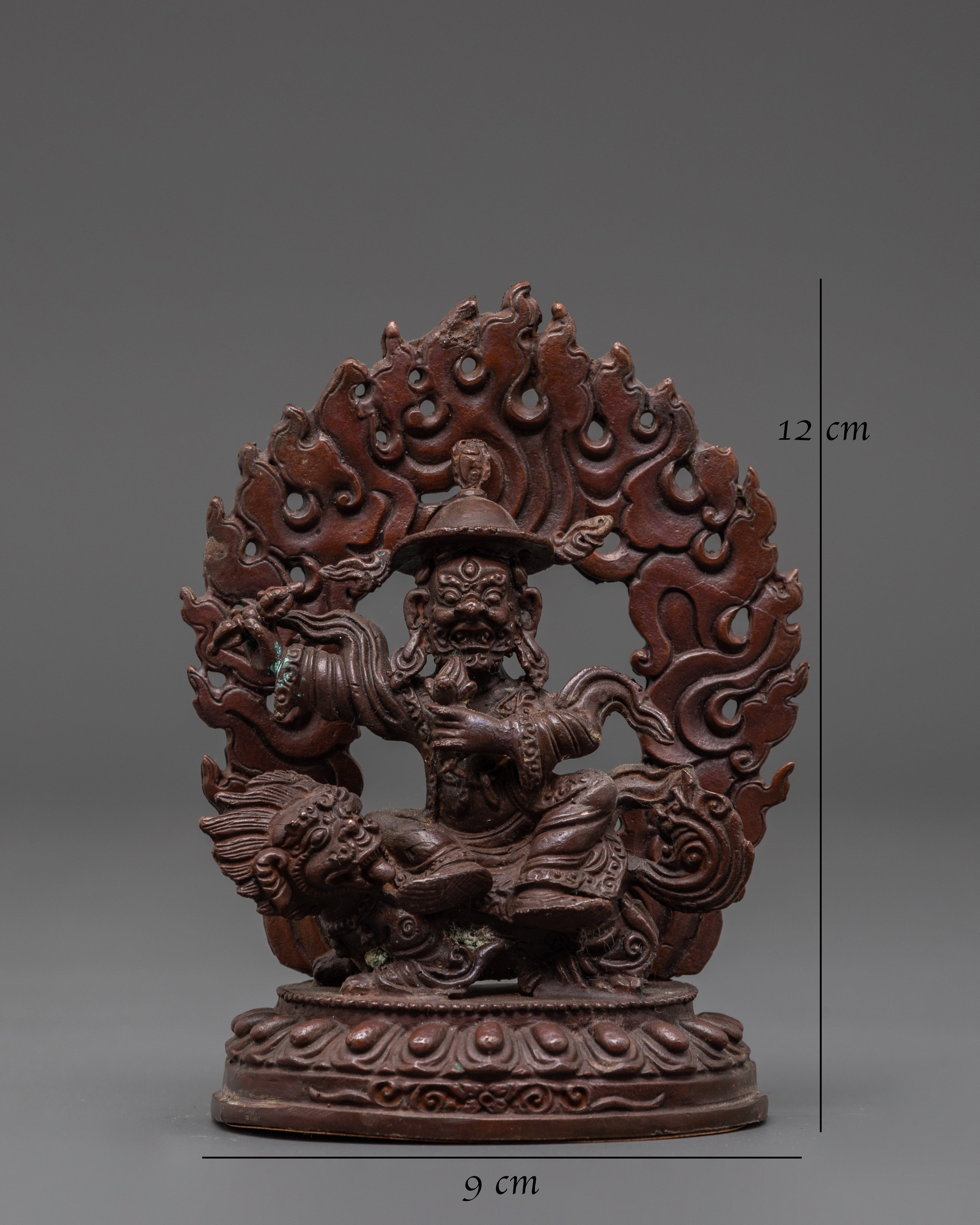 Dorje Legpa Protector Deity Statue | Tibetan Oxidized Copper Ritual Sculpture