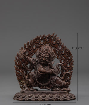 Handmade Mahakala Bernakchen Protector Statue | Tibetan Guardian Deity Sculpture