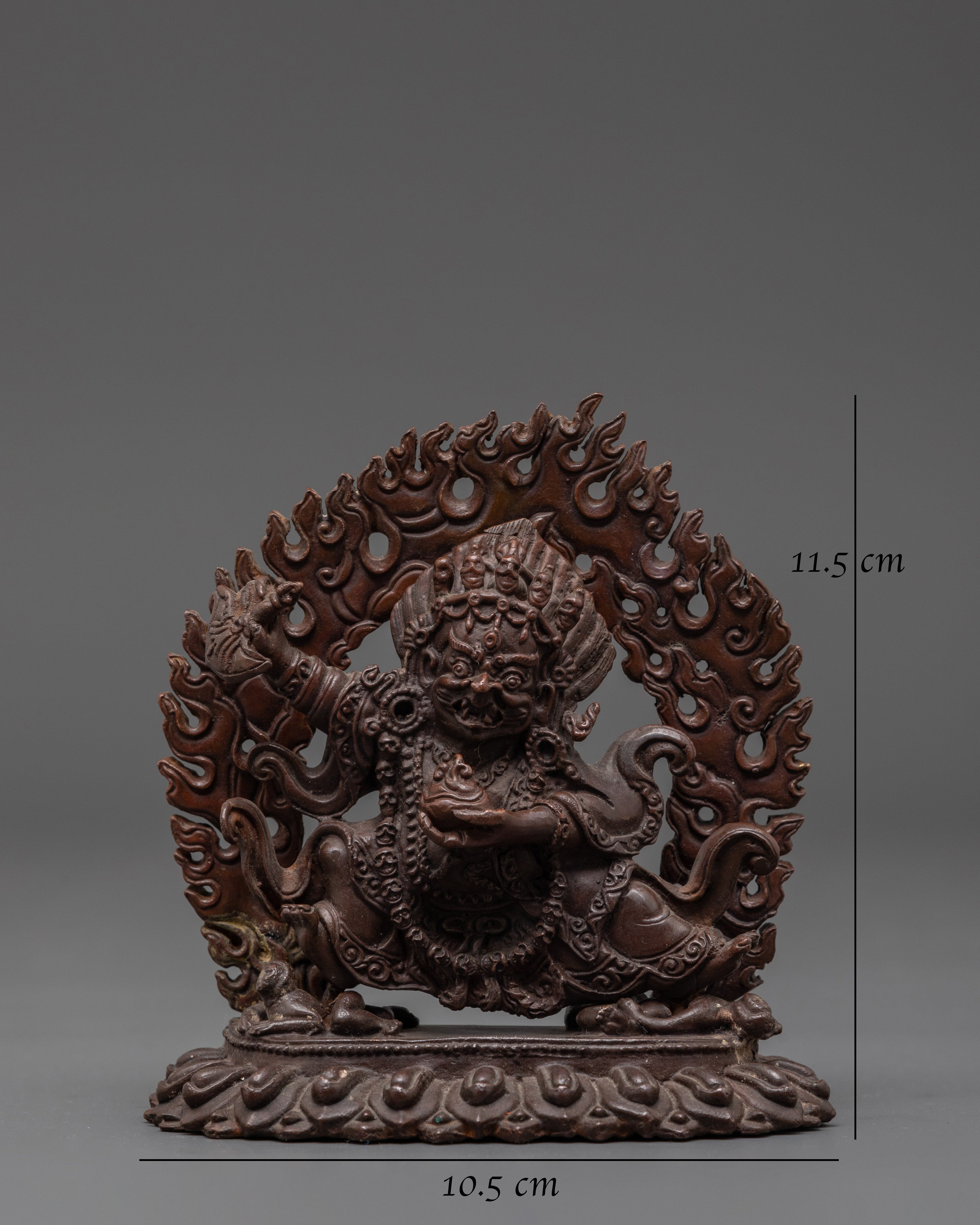 Handmade Mahakala Bernakchen Protector Statue | Tibetan Guardian Deity Sculpture