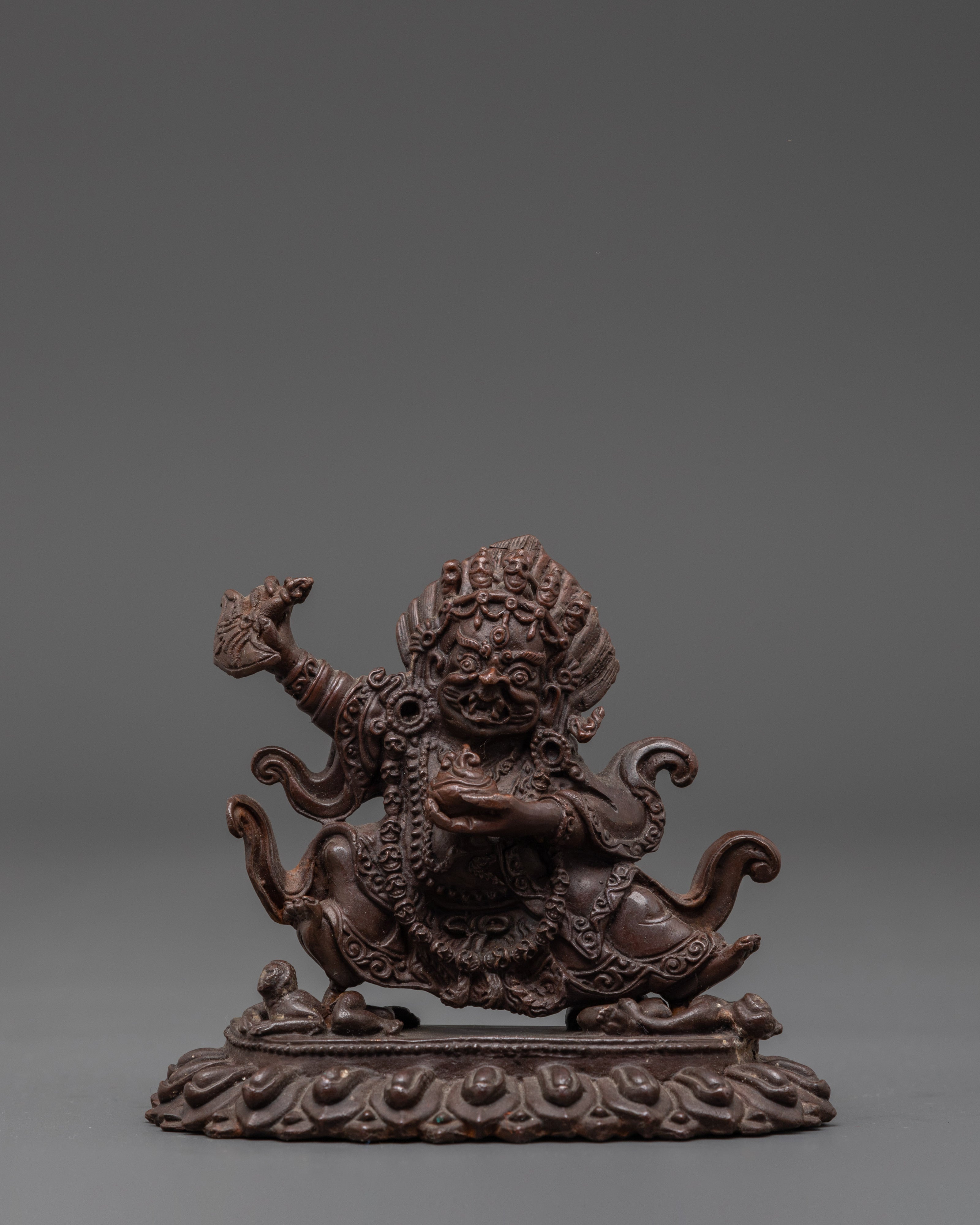 Handmade Mahakala Bernakchen Protector Statue | Tibetan Guardian Deity Sculpture