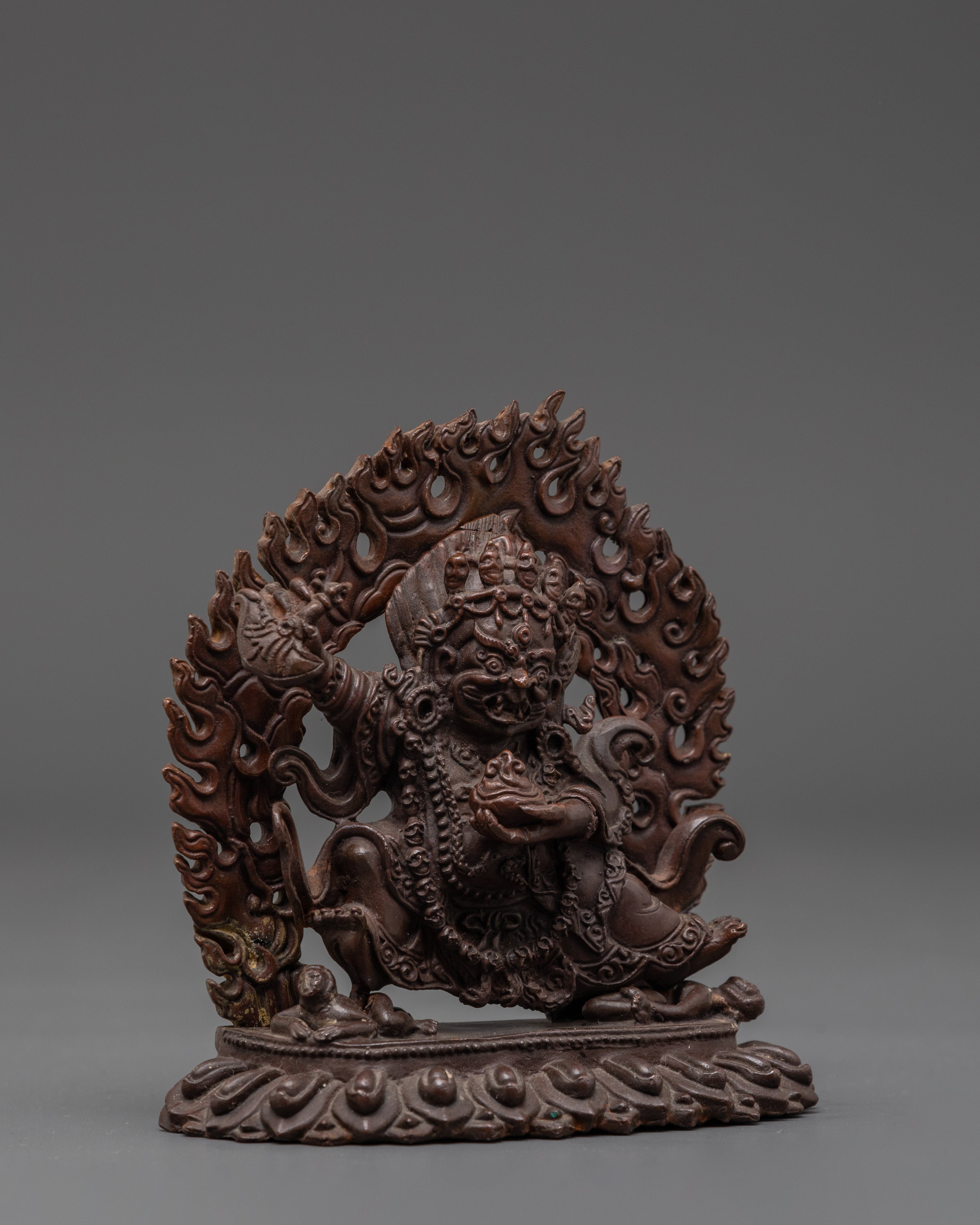 Handmade Mahakala Bernakchen Protector Statue | Tibetan Guardian Deity Sculpture