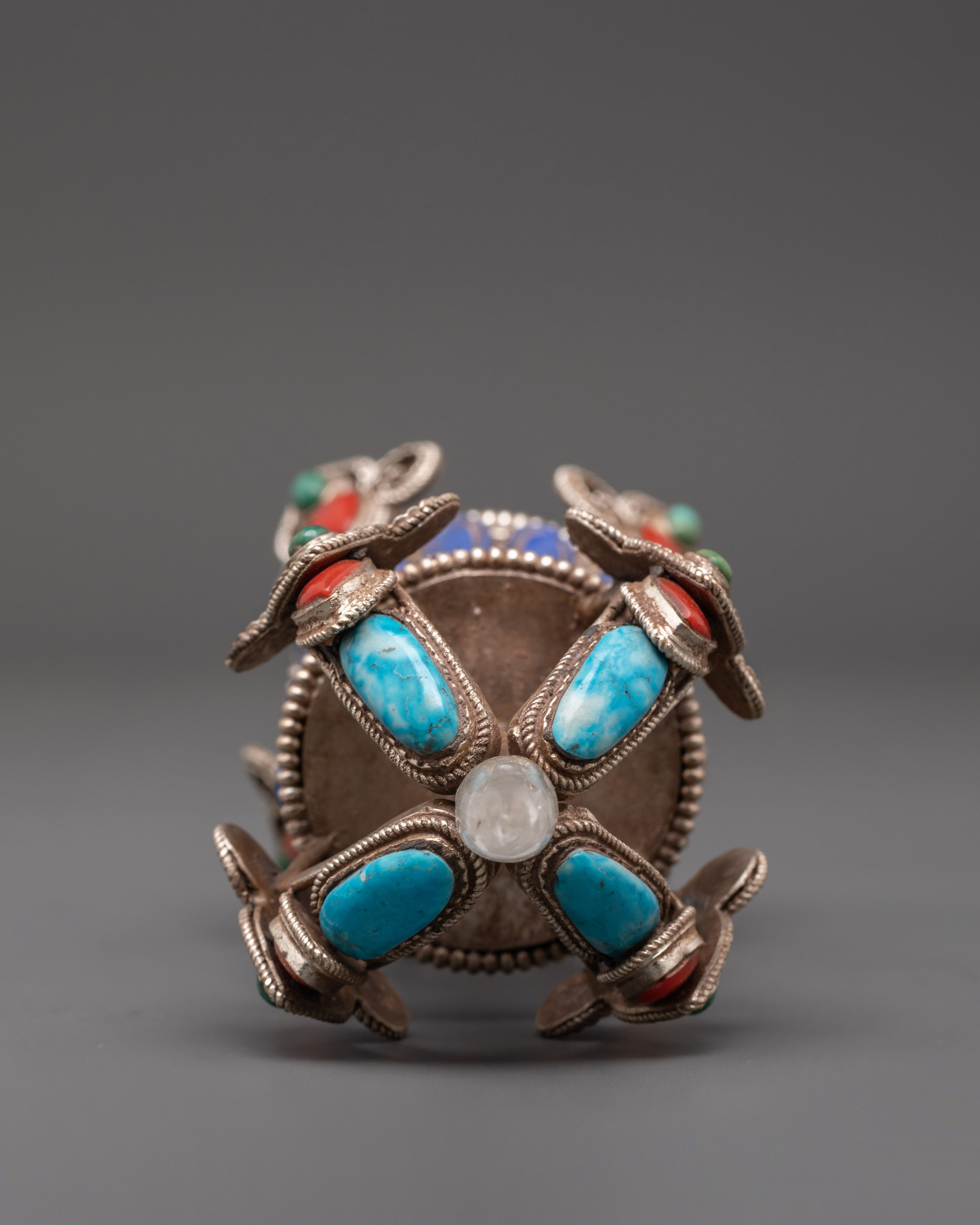 Handcrafted Vajra for Ritual Use | Silver Plated Vajra with Lapis Lazuli