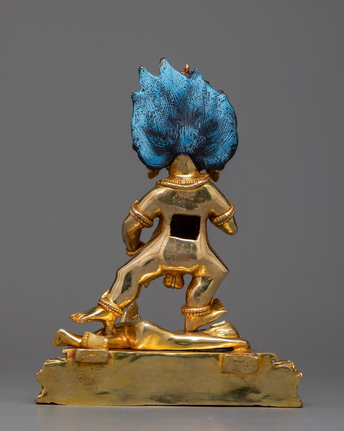 Black Dzambhala Statue in 24K Gold | Deity of Wealth and Prosperity