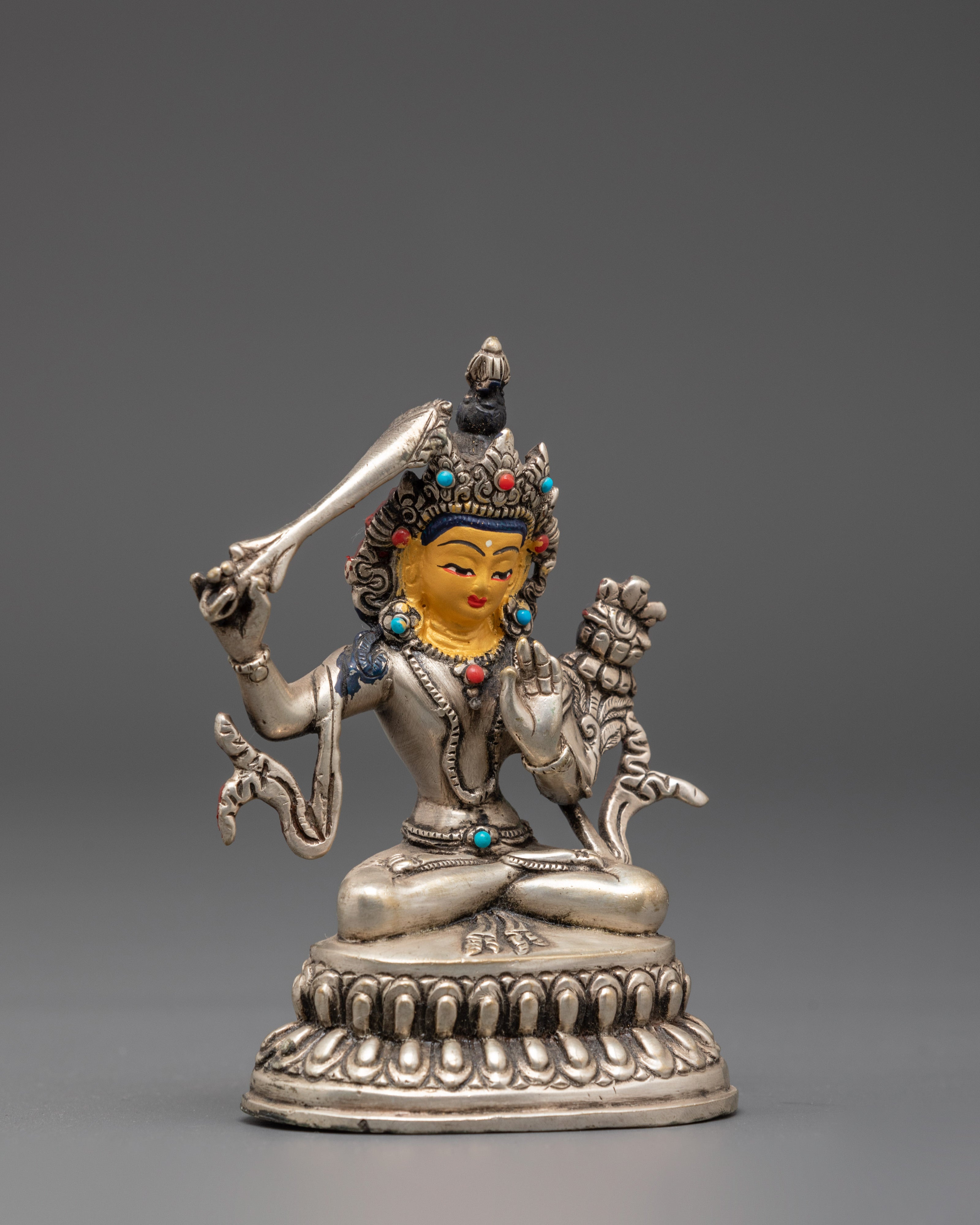 Buddhist Manjushri Boddhisattva Sculpture | Symbol Wisdom and Enlightenment