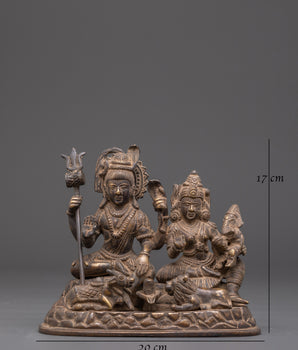 Handmade Shiva Family Statue | Lord Shiva, Parvati & Ganesha