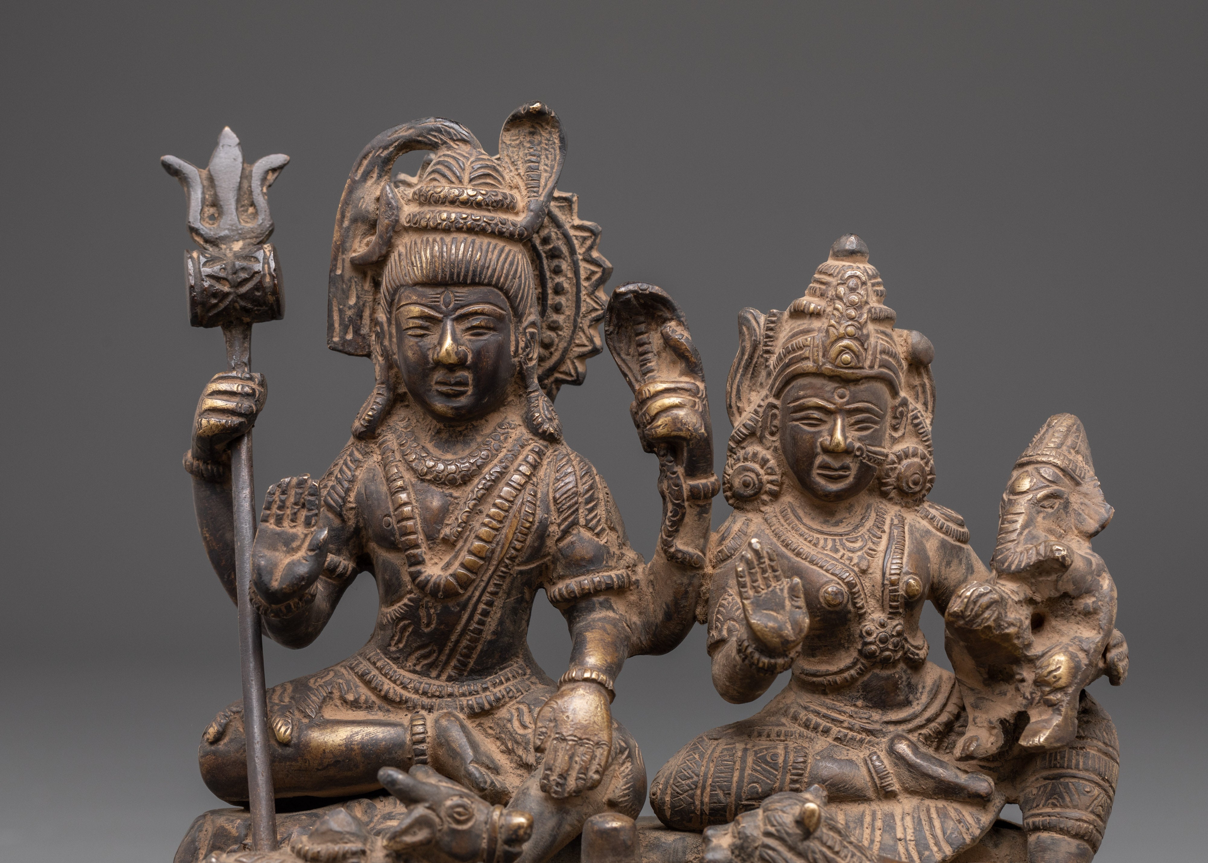 Handmade Shiva Family Statue | Lord Shiva, Parvati & Ganesha