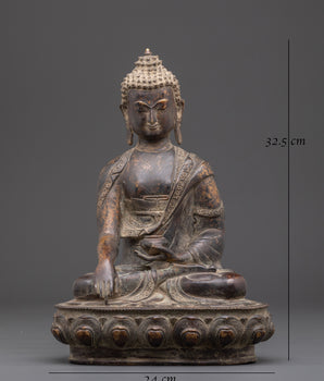 Spiritual Enlightenment Shakyamuni Statue | Handcrafted Copper Buddha Sculpture