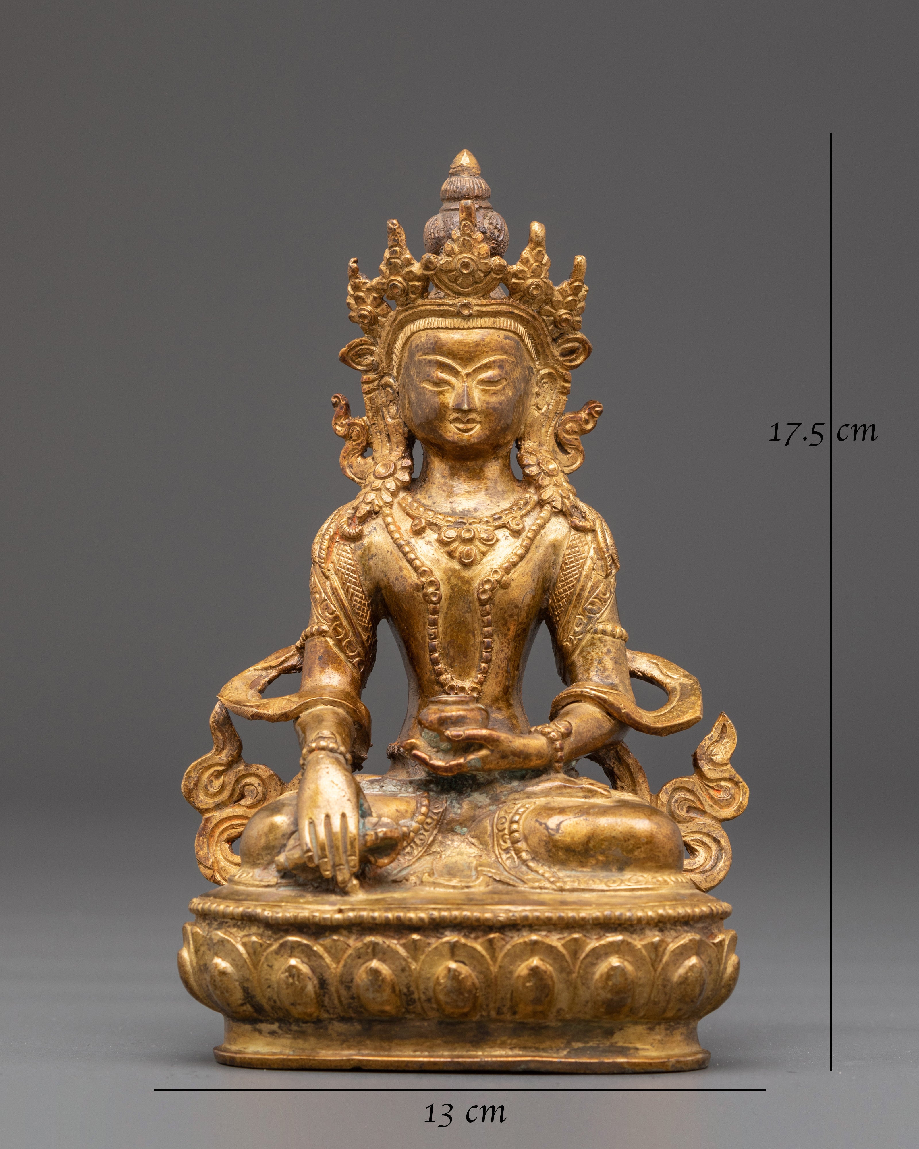 Copper Akshobhya Buddha Statue | Embodiment of Wisdom and Purity