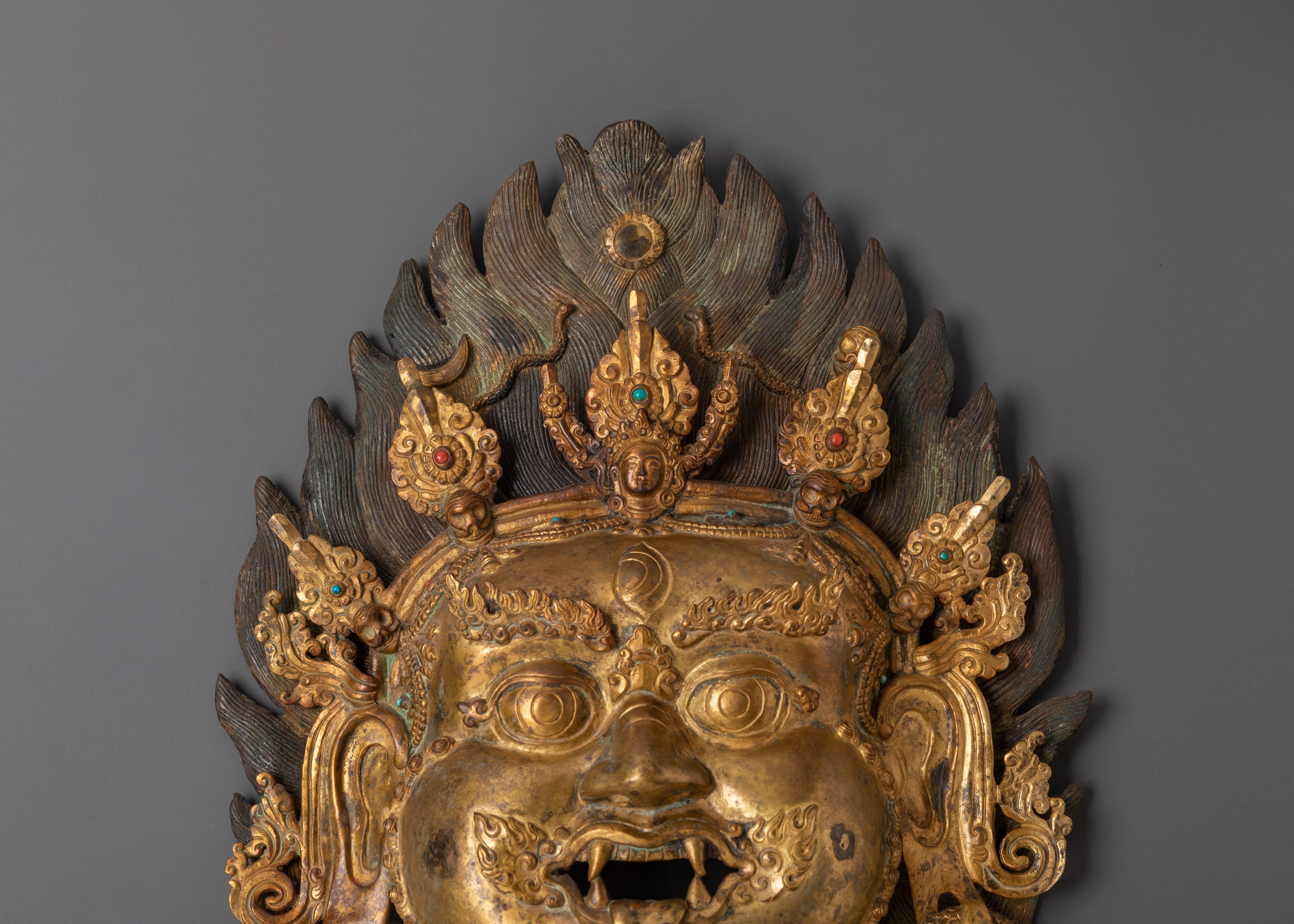 Handcrafted Bhairab Mask Wall Hanging | Spiritual Home Decor