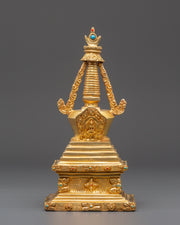Buddhist Gold Plated in Copper Stupa | A Symbol of Sacred Heritage