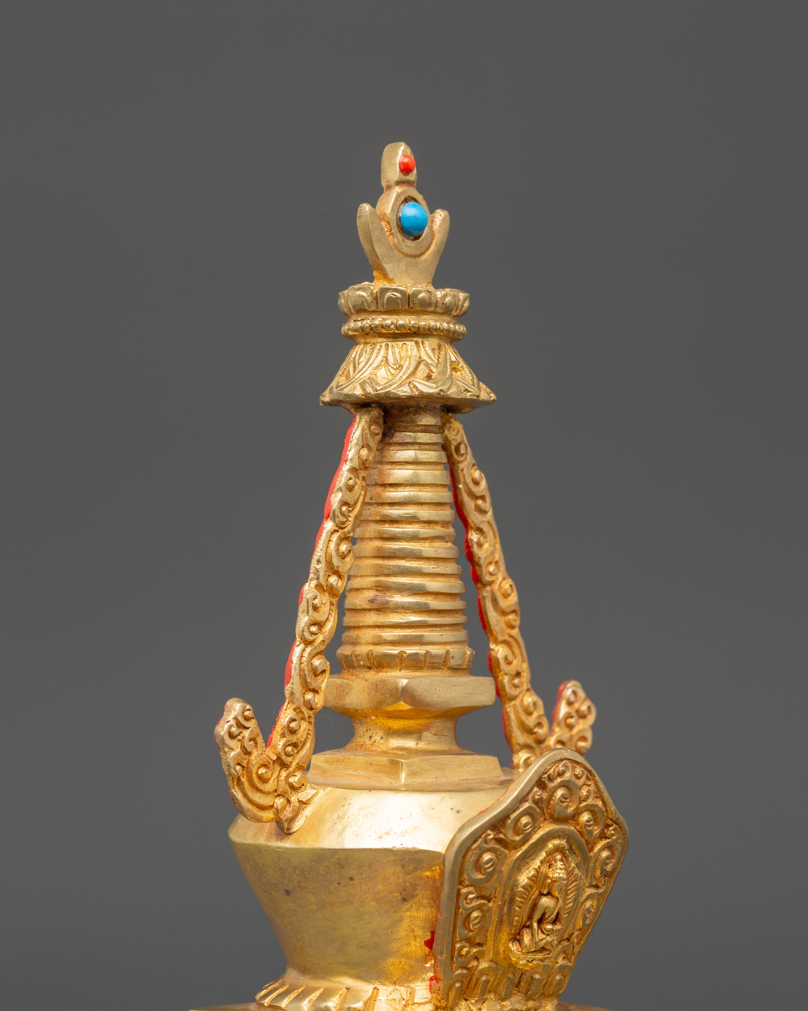 Buddhist Gold Plated in Copper Stupa | A Symbol of Sacred Heritage