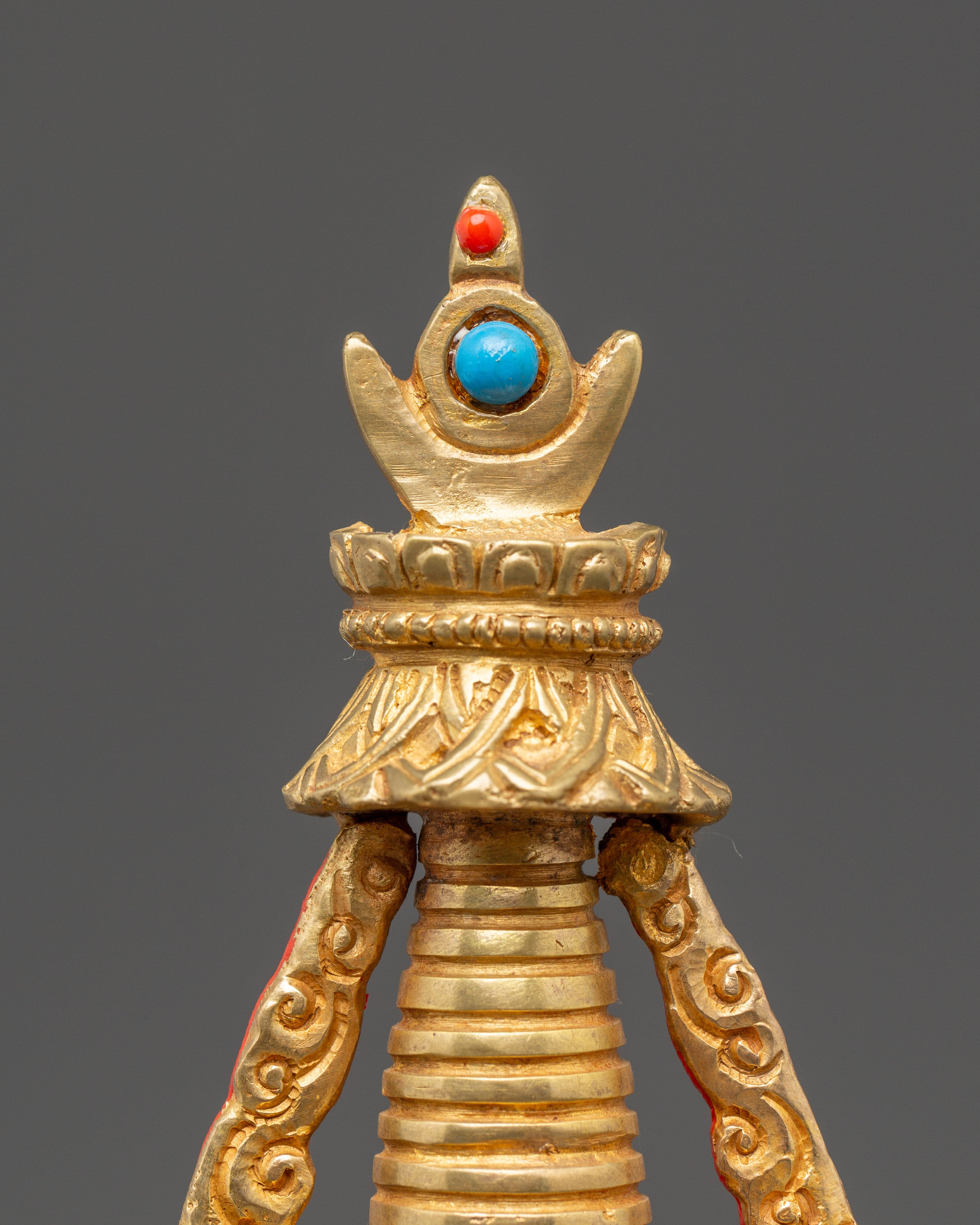 Buddhist Gold Plated in Copper Stupa | A Symbol of Sacred Heritage