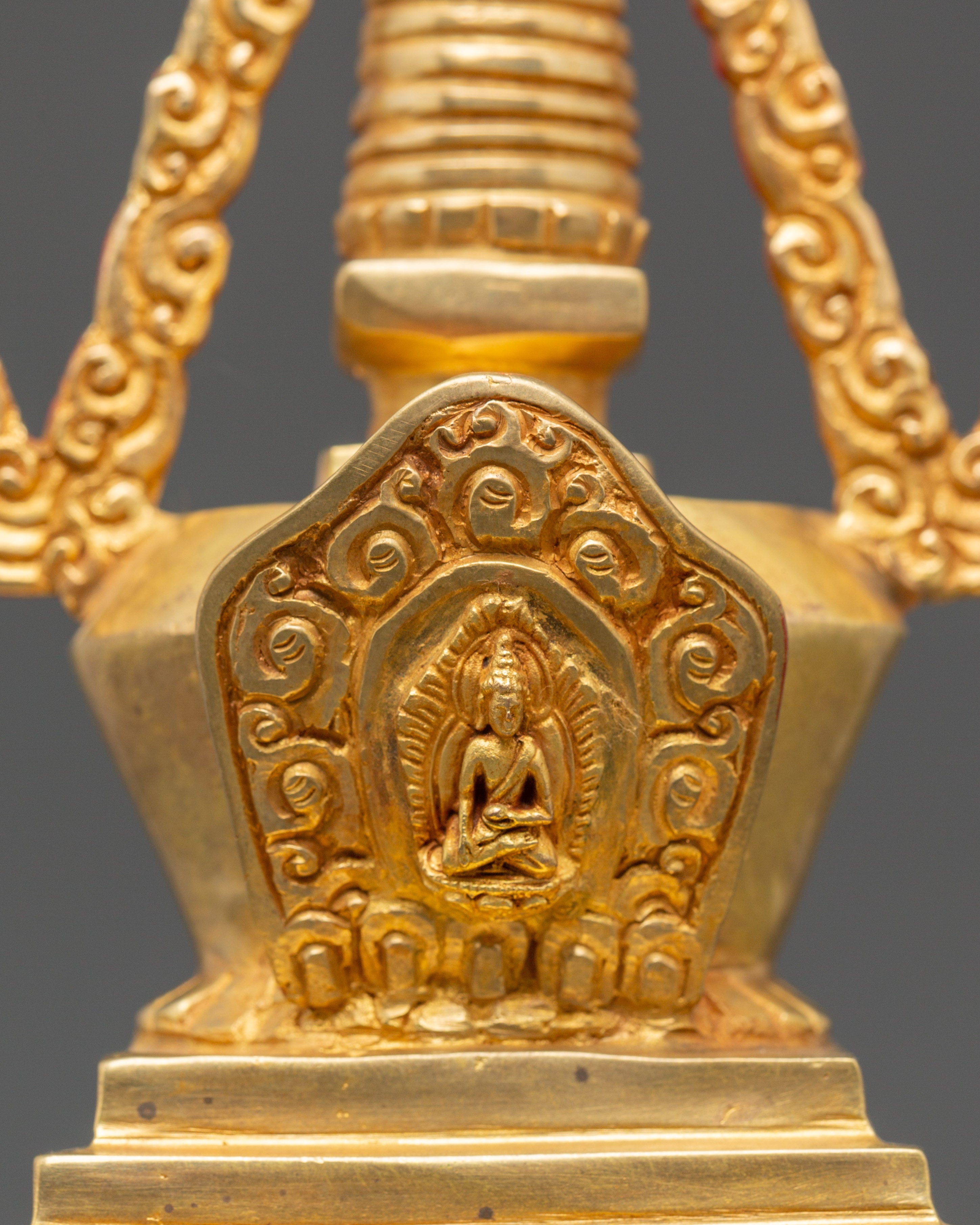 Buddhist Gold Plated in Copper Stupa | A Symbol of Sacred Heritage