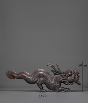 Wooden Dragon sculpture | Tibetan Buddhist Protective Symbol