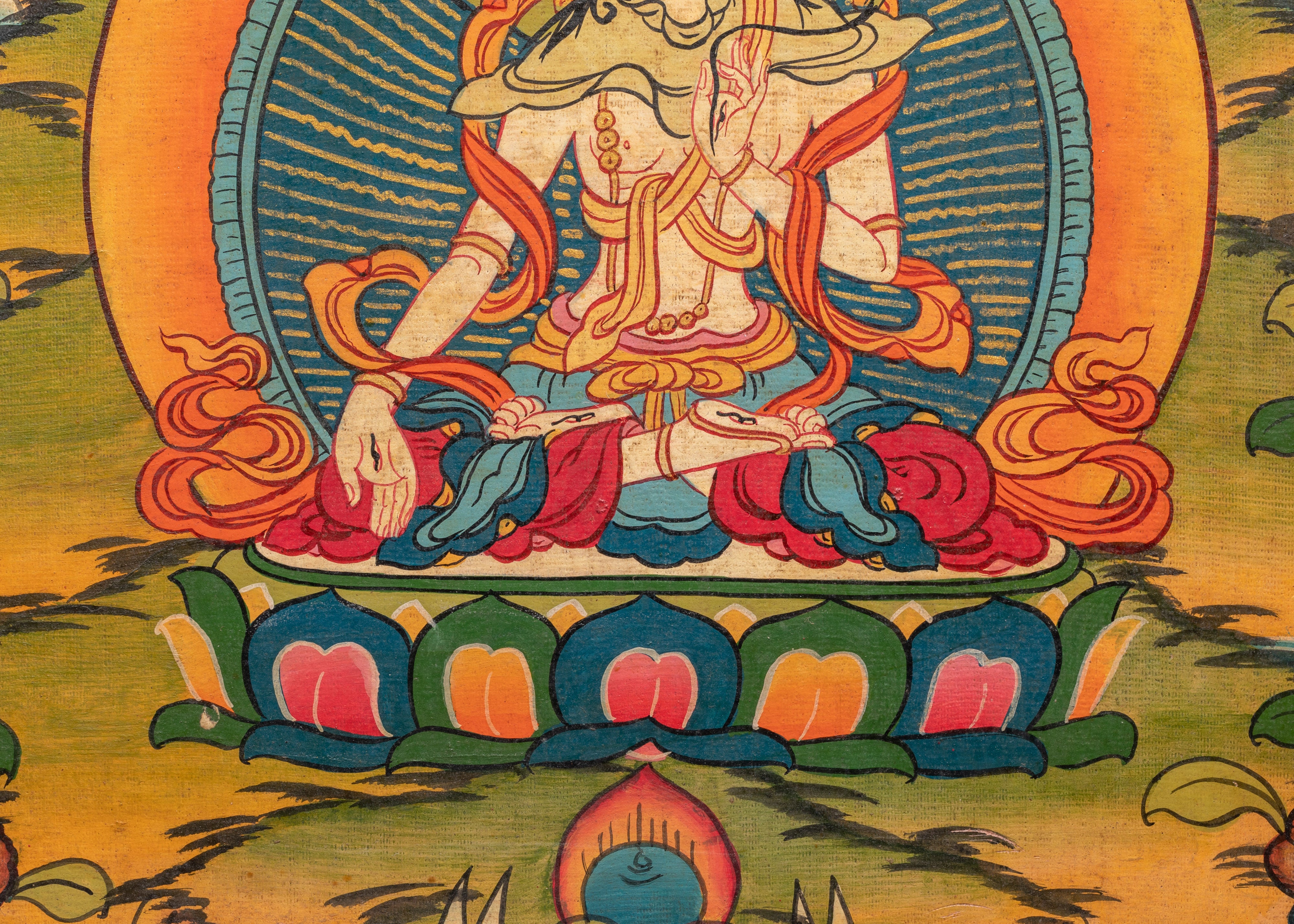 Handcrafted White Tara Wall Art | Tibetan Spiritual Goddess Painting on Wood